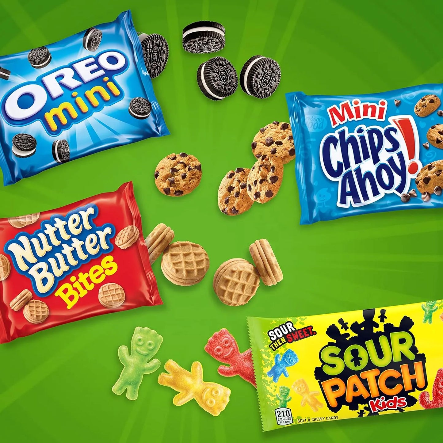 Surtido Mini Galletas Snacks Kids 32 Paquetes Oreo Chips Ahoy Sour Patch