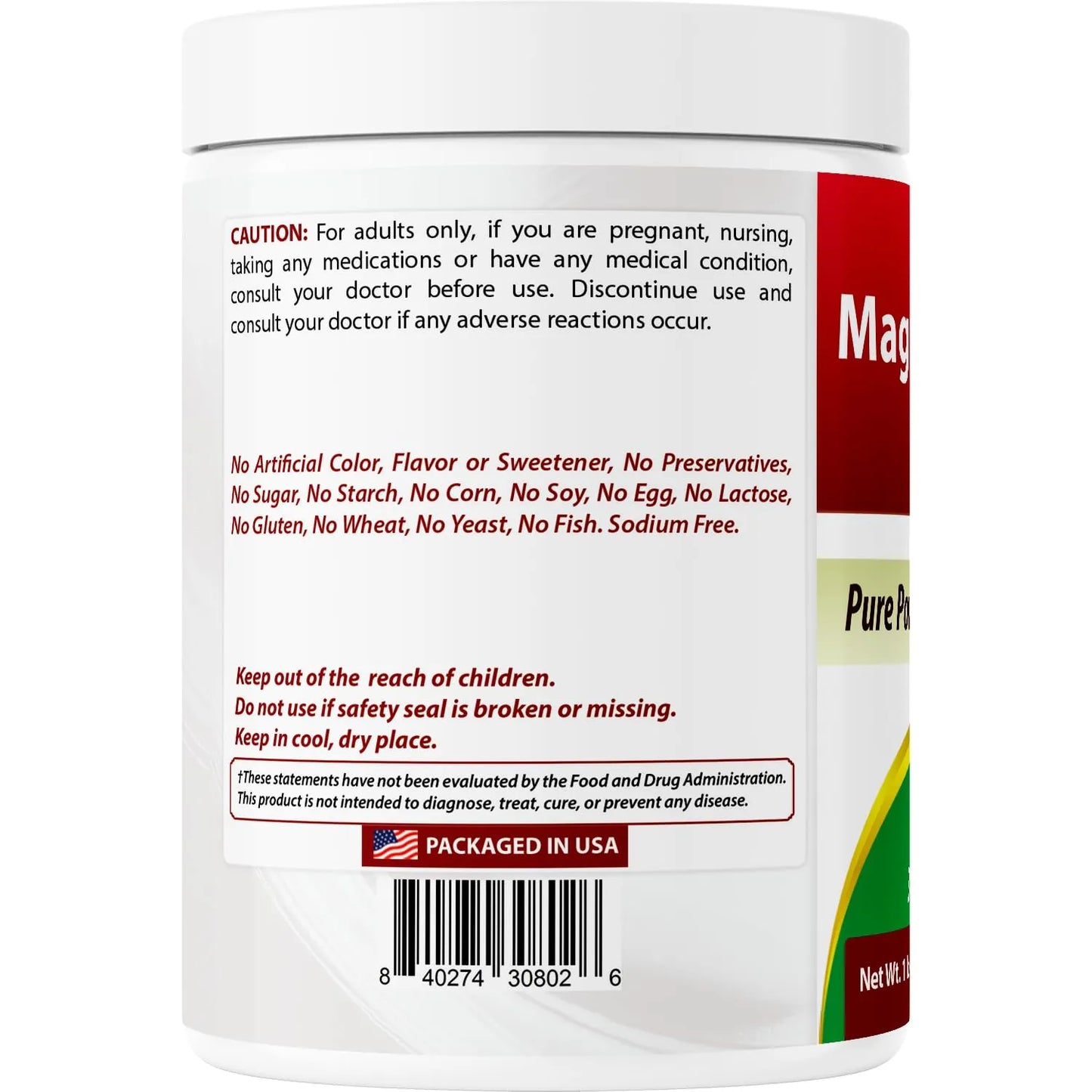 Magnesio BHB Polvo 1 Lb Energía Natural Sin Gluten Ni OMG