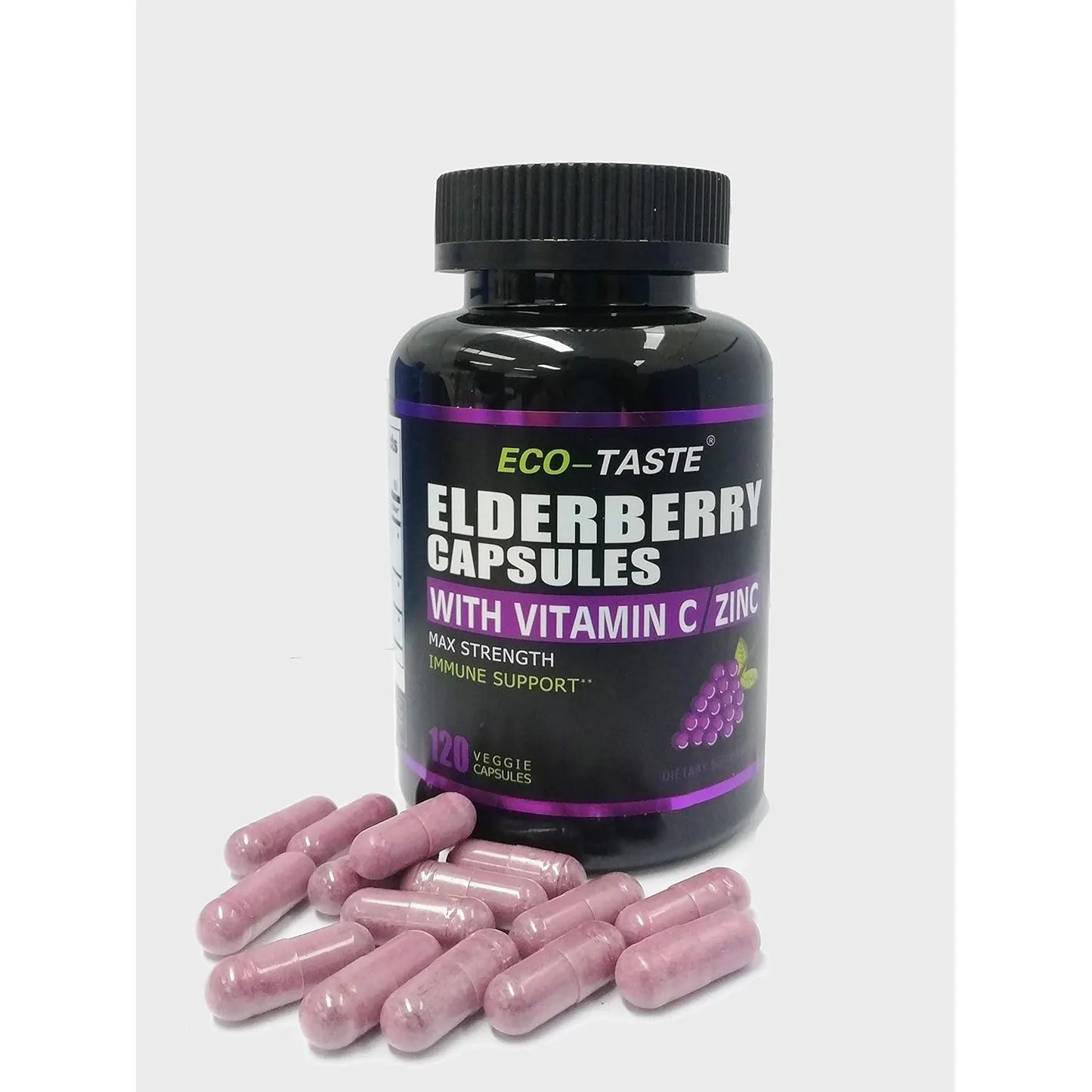 Capsulas De Sauco Con Zinc Y Vitamina C 120 Unidades Apoyo Inmunologico