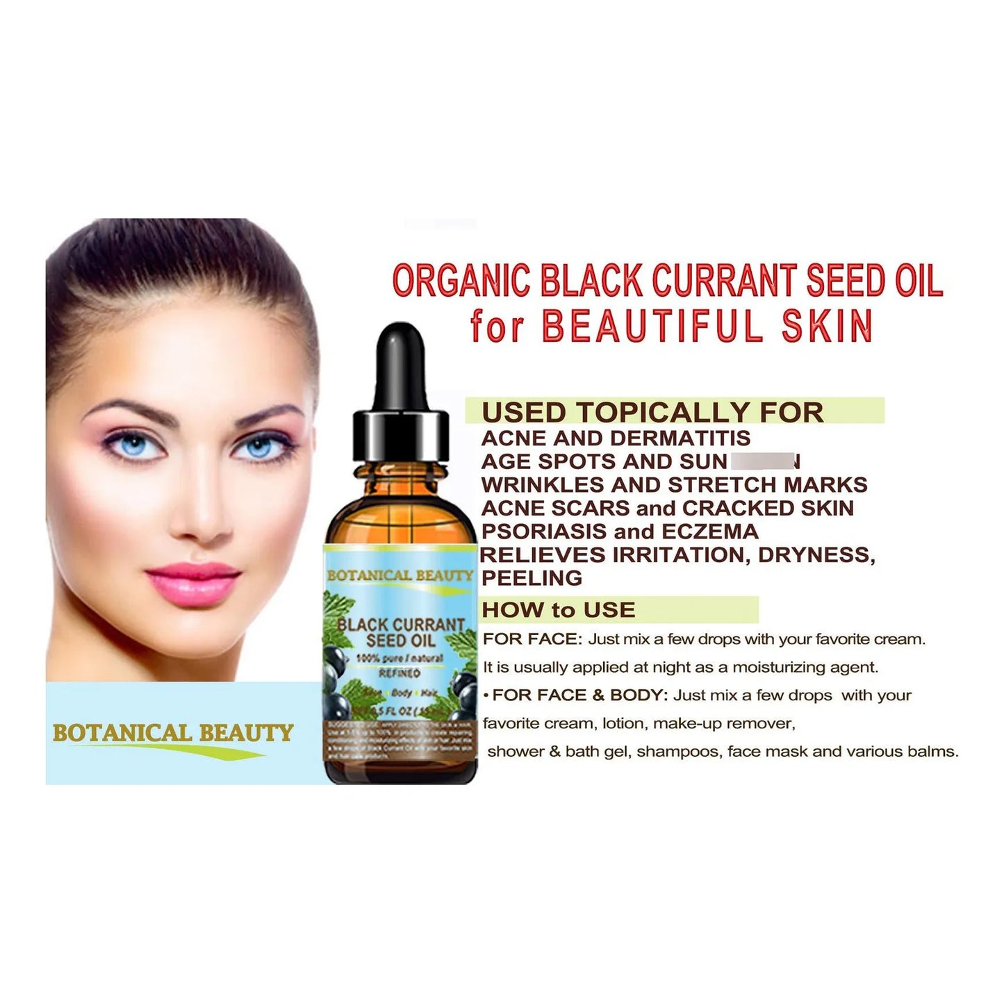 Aceite De Semilla De Grosella Negra 100 Puro Natural 15ml Piel Cabello Uñas