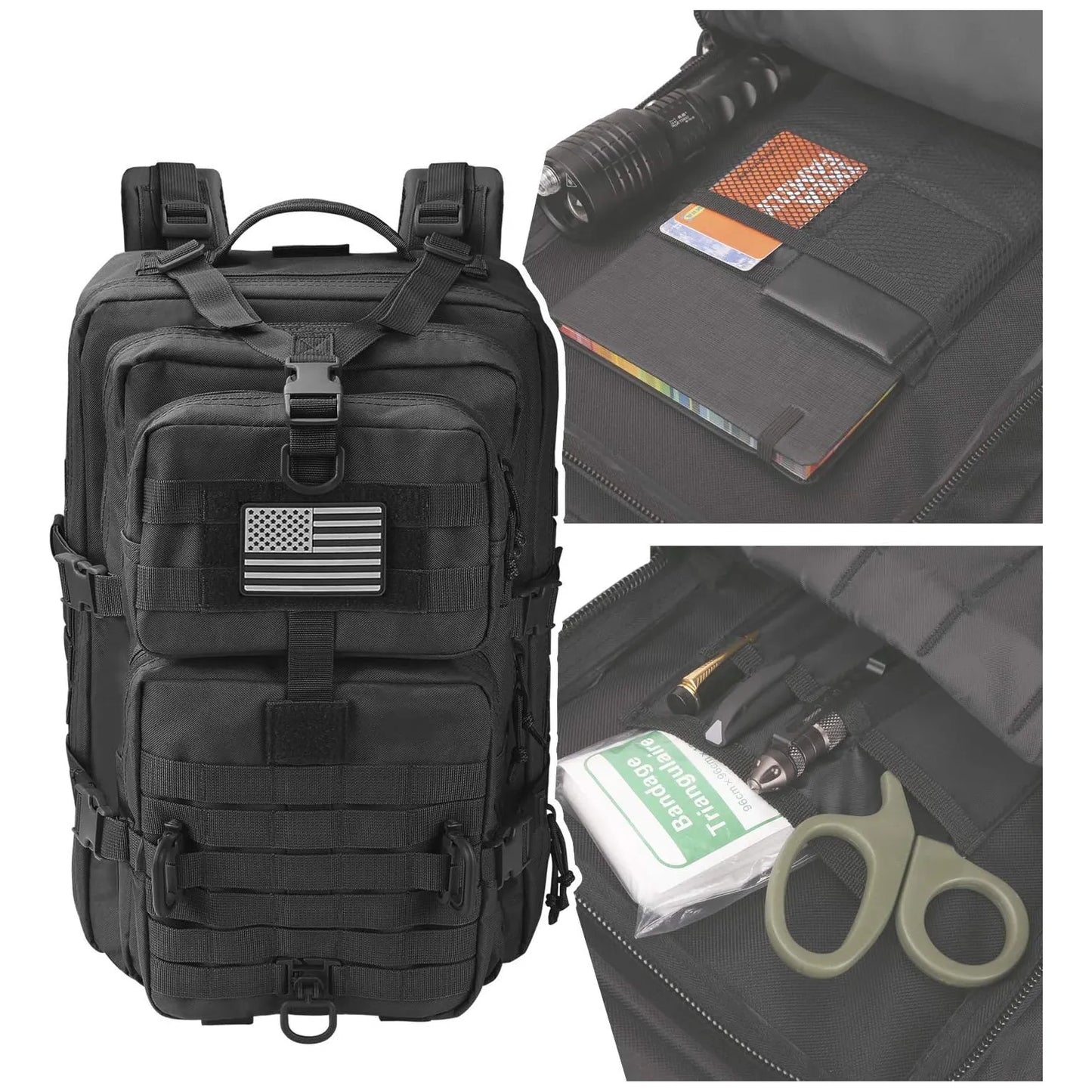 Mochila Táctica Militar Hannibal Tactical 36L Resistente Al Agua Sistema Molle