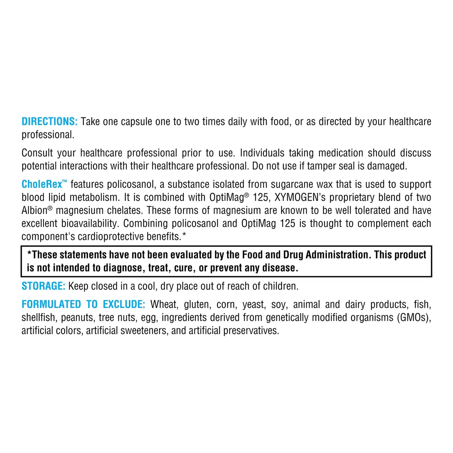 CholeRex Policosanol 10 Mg Apoyo Lipidico Y Flujo Sanguineo Saludable