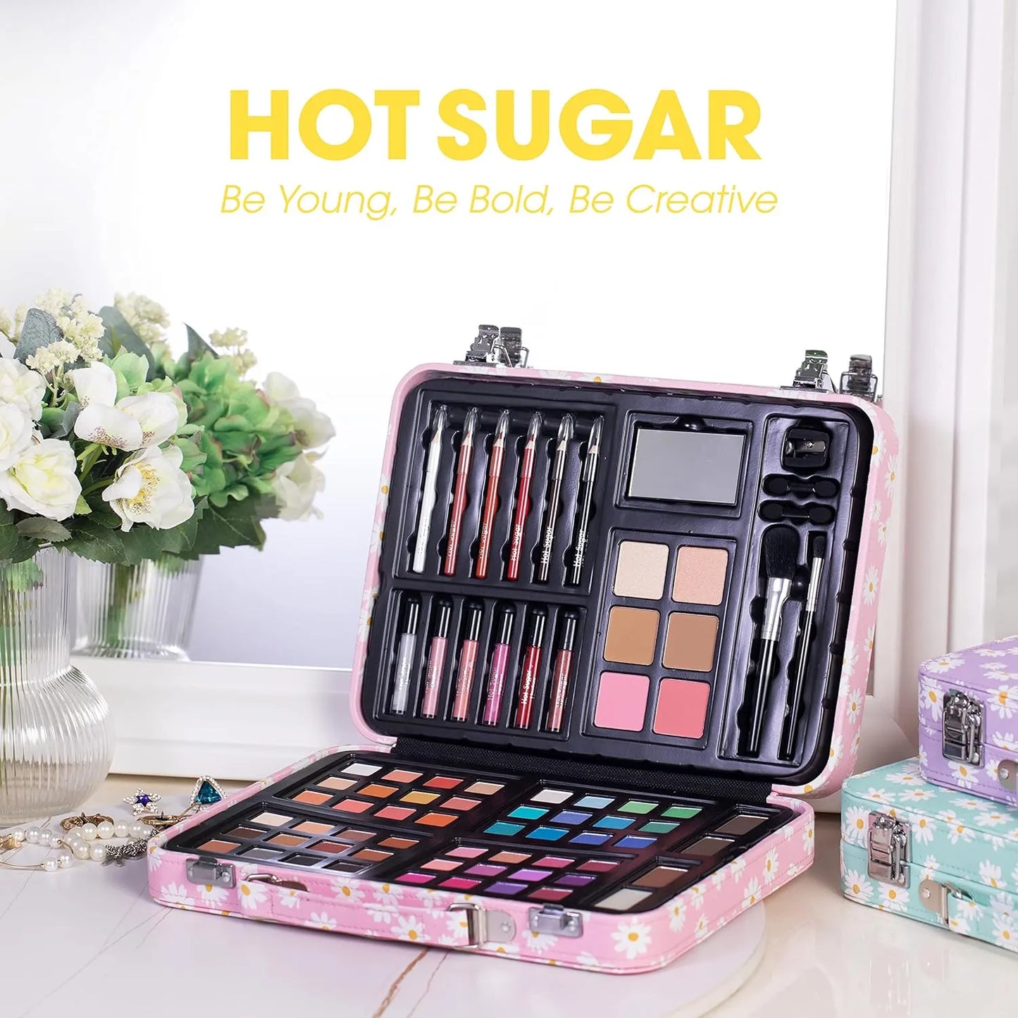 Kit De Maquillaje Hot Sugar Para Adolescentes 48 Sombras Estuche Reutilizable