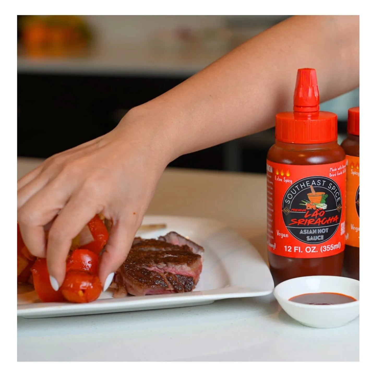 Salsa Picante Sriracha Lao Chile Rojo Dulce Y Ajo Orgánica Vegana