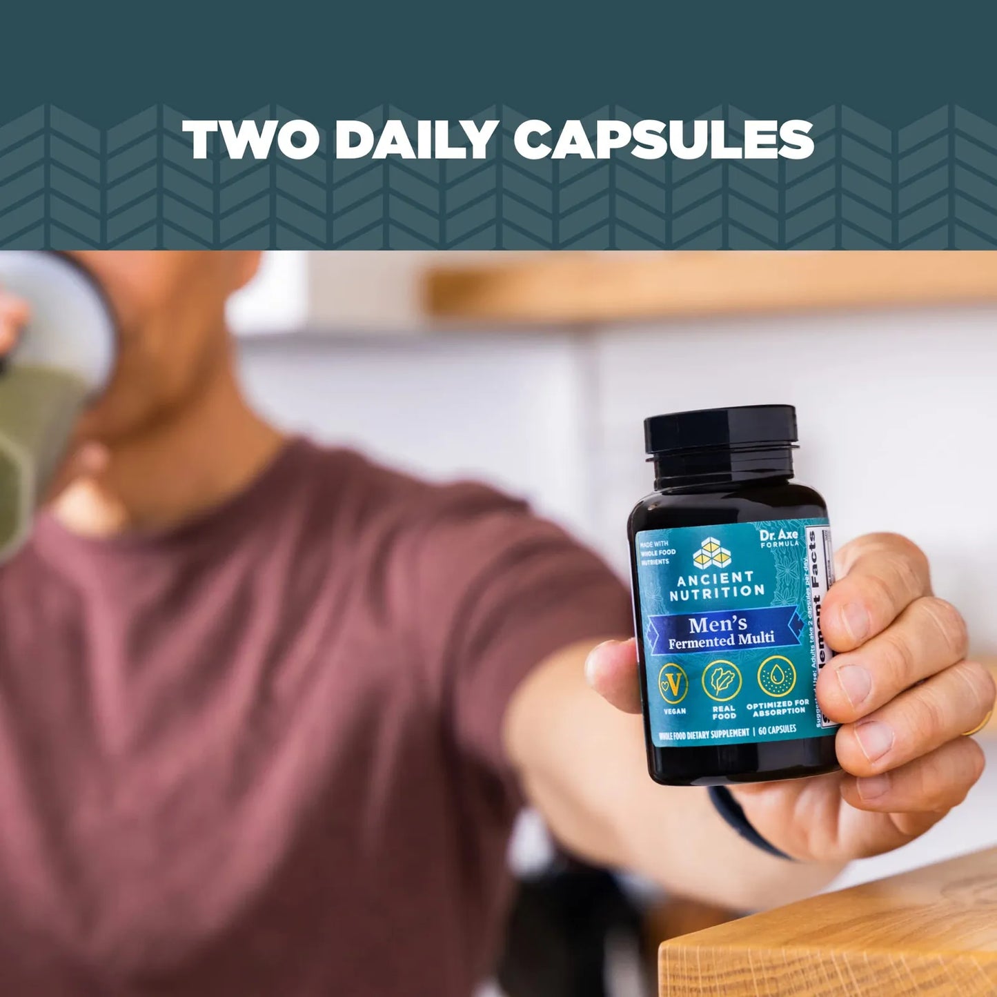 Multivitamínico Fermentado Para Hombres Con Vitaminas A C D Zinc Magnesio 60 Cápsulas