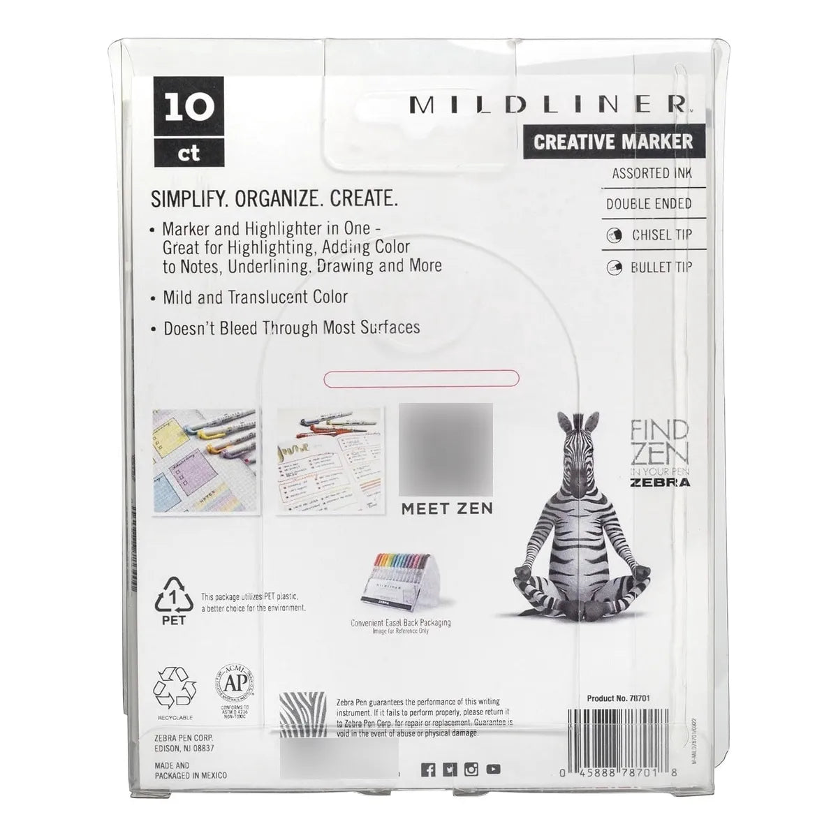 Zebra Pen Mildliner 10 Resaltadores Doble Punta Colores Suaves Sin Traspaso