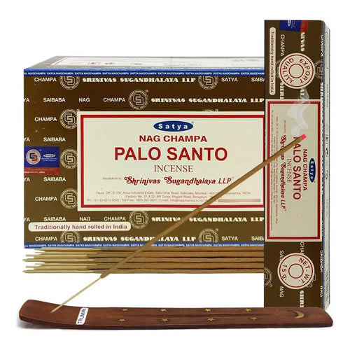 Palitos De Incienso Palo Santo Con Soporte Kit Purificador Aromatico Natural