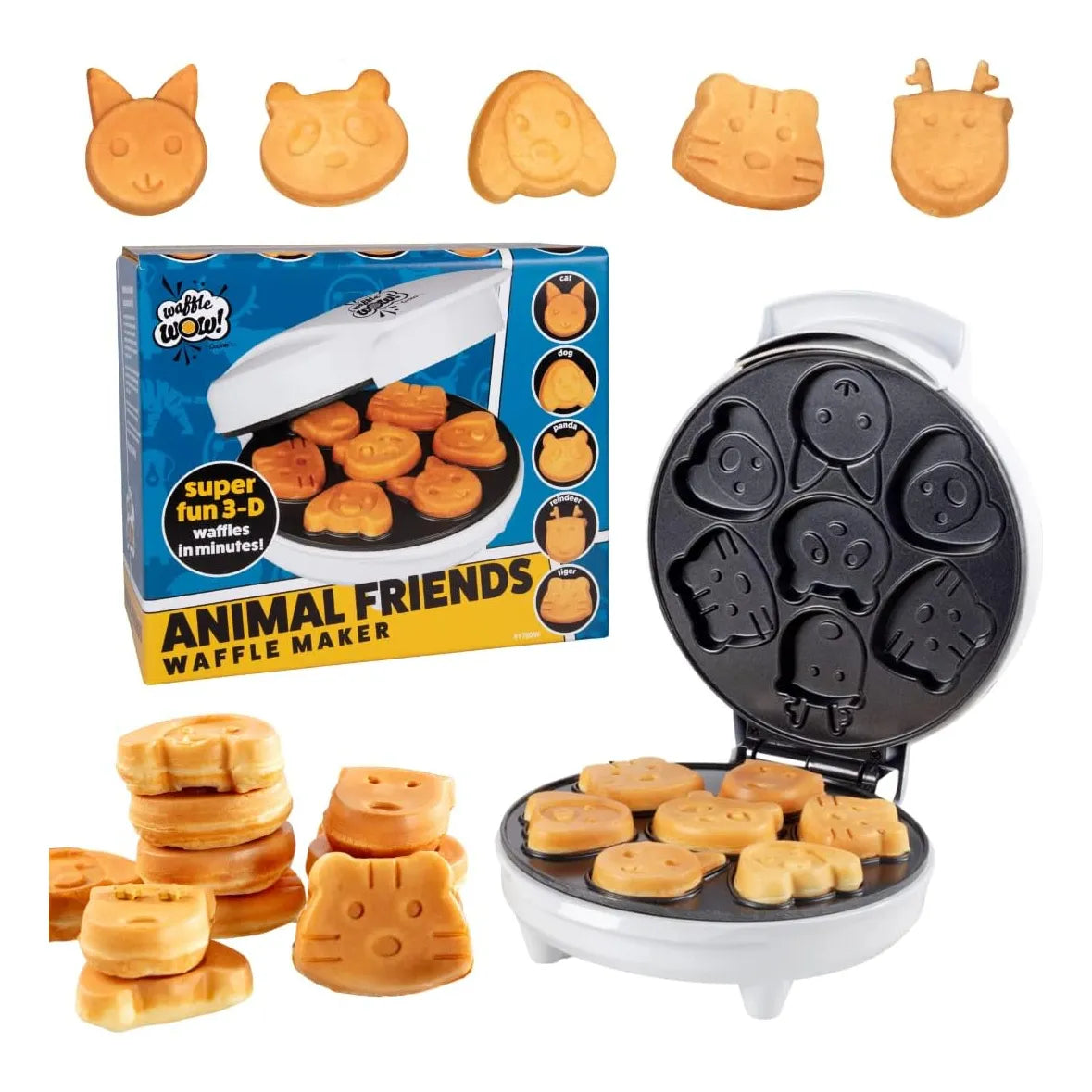 Wafflera Electrica Mini Panqueques Animales 7 Figuras Antiadherente CucinaPro