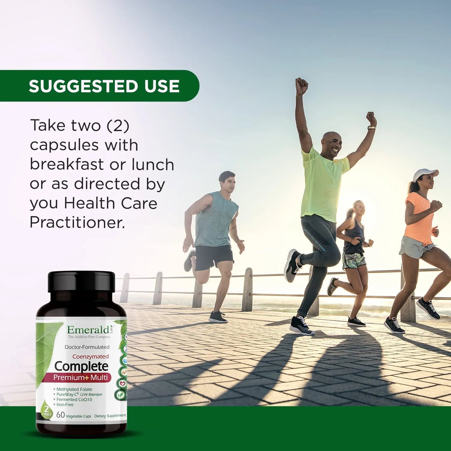 Suplemento Multivitamínico Premium Con Vitamina C Complejo B Coq10 Zinc Probióticos 60 Cápsulas