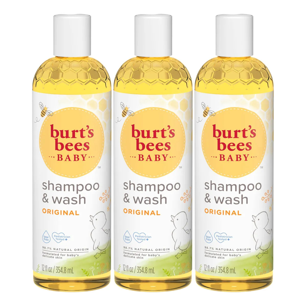 Champú Burt S Bees Fórmula Amarilla 350 Ml X 3 Unidades Cabello Fresco Y Manejable