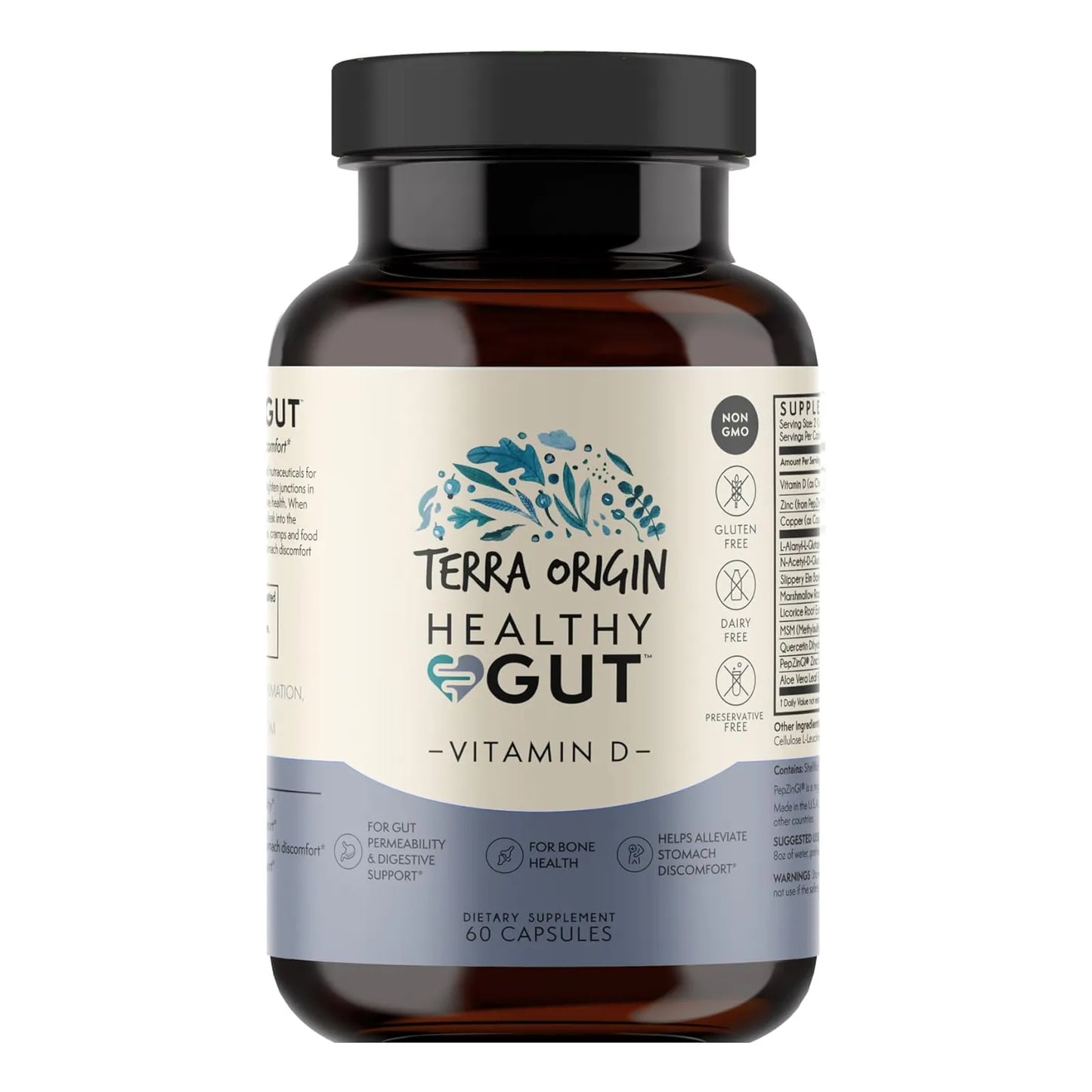 Cápsulas Intestinales Con Vitamina D 5000 UI Apoyo Digestivo Y Bienestar 60 Cápsulas Terra Origin