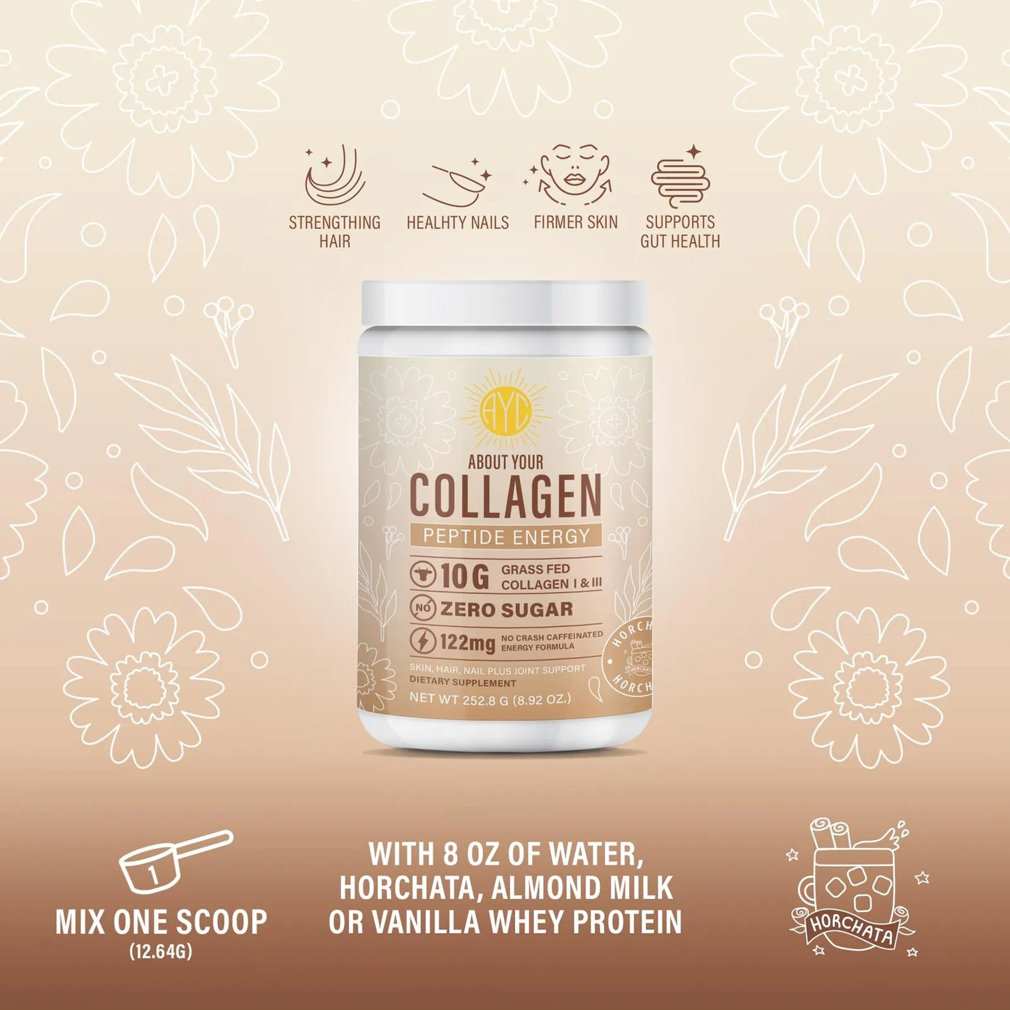 Colageno En Polvo Peptide Energy Para Piel Cabello Uñas Tipo I Y III Con Vitamina C