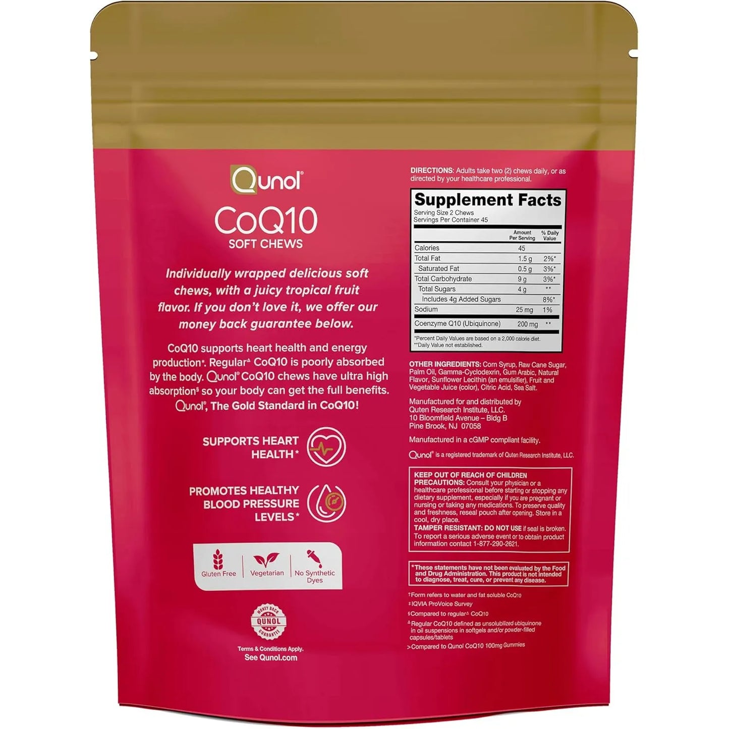 Masticables Suaves De CoQ10 200 Mg Extra Fuertes Alta Absorcion Salud Cardíaca