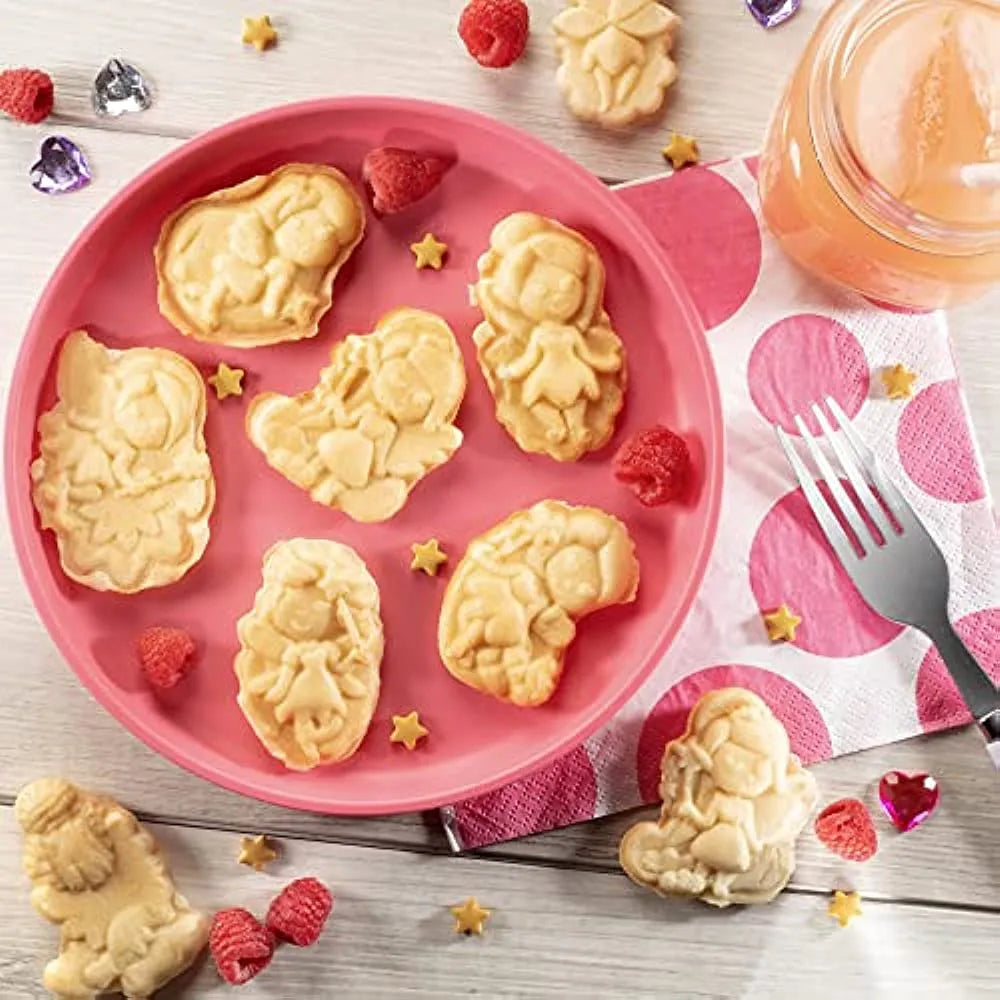Waffle Maker De Hada Pequeña 7 Diseños Cocina Magica Facil Limpieza