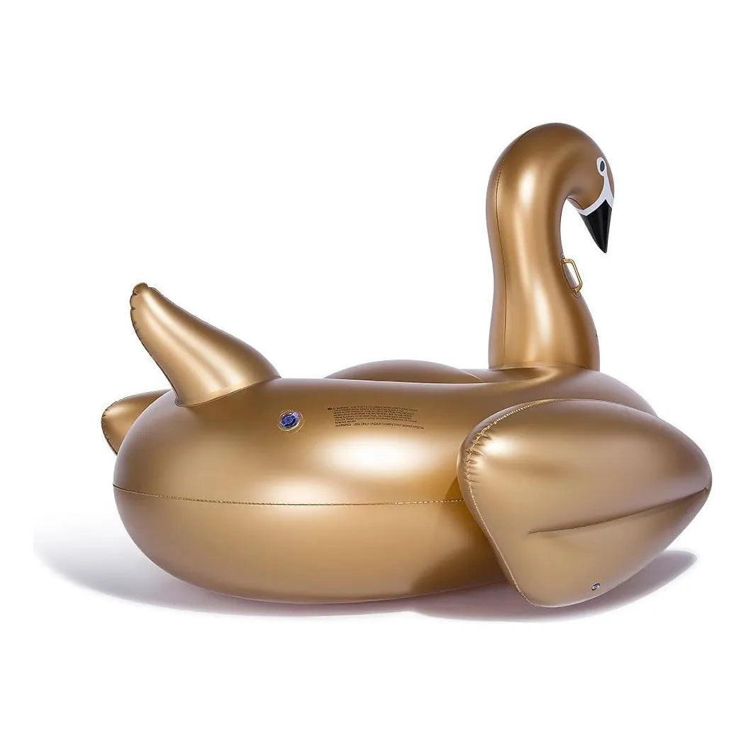 Jasonwell Cisne Inflable Gigante Para Piscina Flotador Dorado 2 Personas