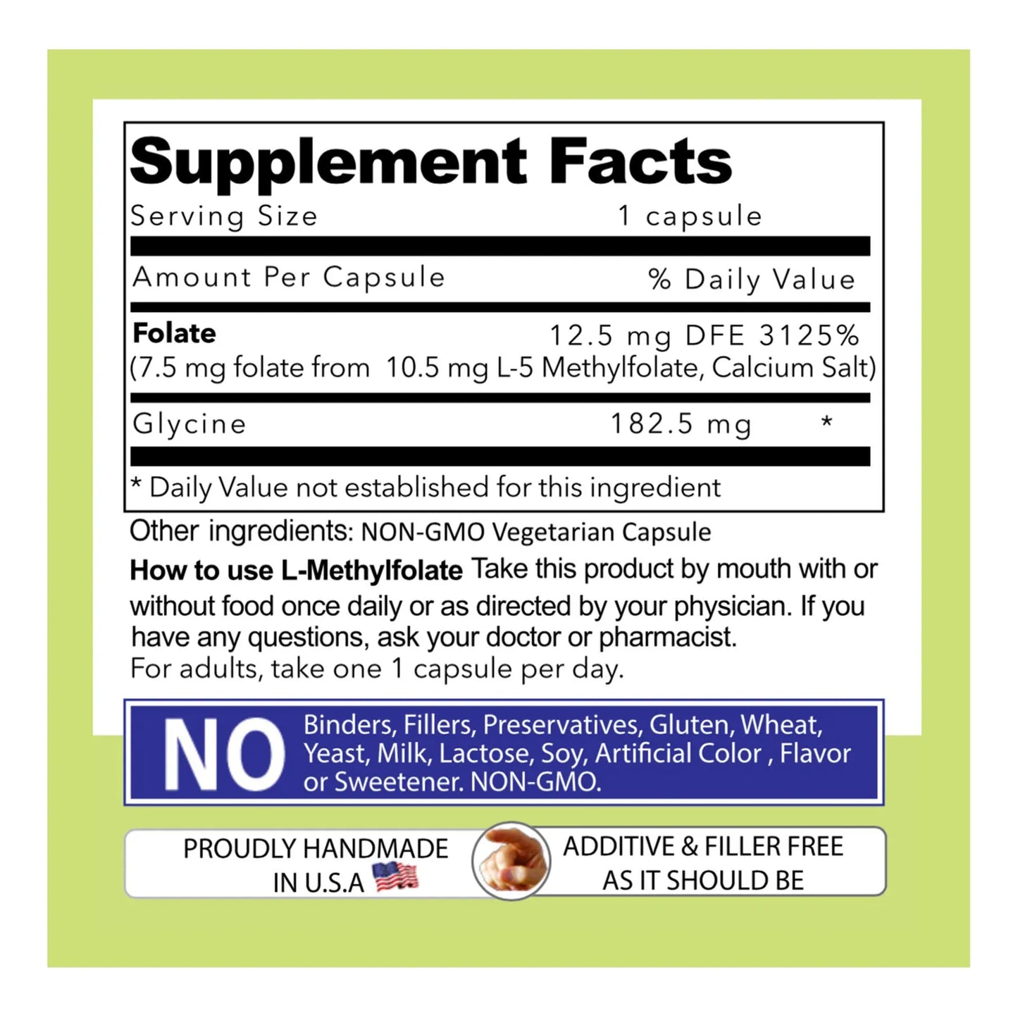 L-Metilfolato 7.5 Mg 7500 Mcg Cápsulas Vegetarianas 90 Unidades 3 Meses