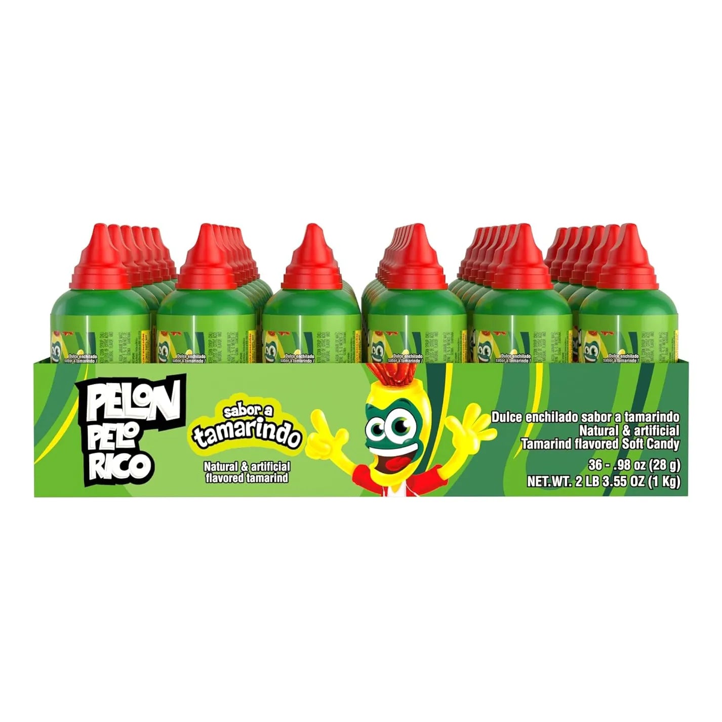 Caramelos Pelon Pelo Rico Sabor Tamarindo Original 36 Botellas Exprimibles