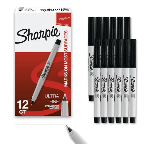 Sharpie Punta Ultrafina Marcadores Permanentes X 12 Und Precisión Y Durabilidad