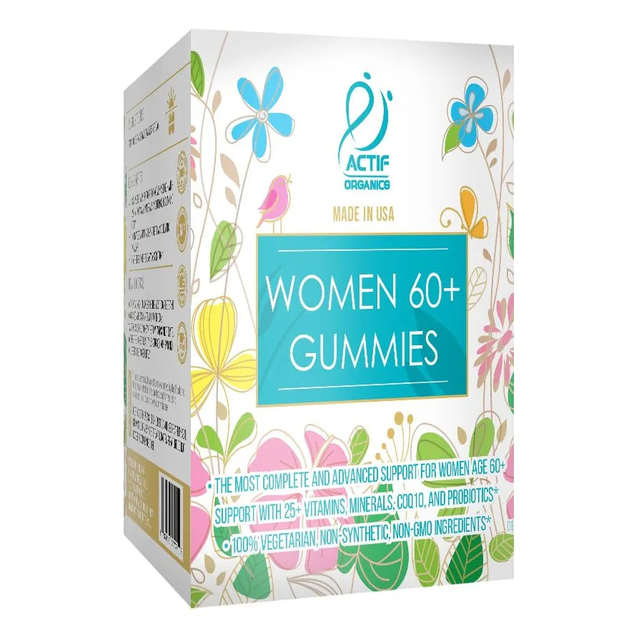 Gomitas Multivitaminicas Para Mujeres Mayores De 60 Años Con Probióticos Y 25 Vitaminas Sabor A Bayas