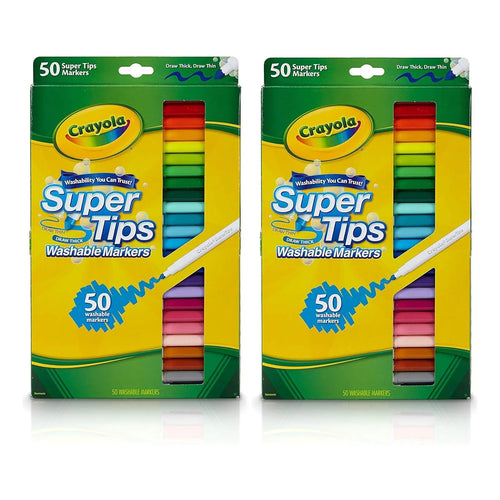 Crayola Marcadores Lavables Super Tips 50 Colores 2 Cajas Creatividad Sin Limites