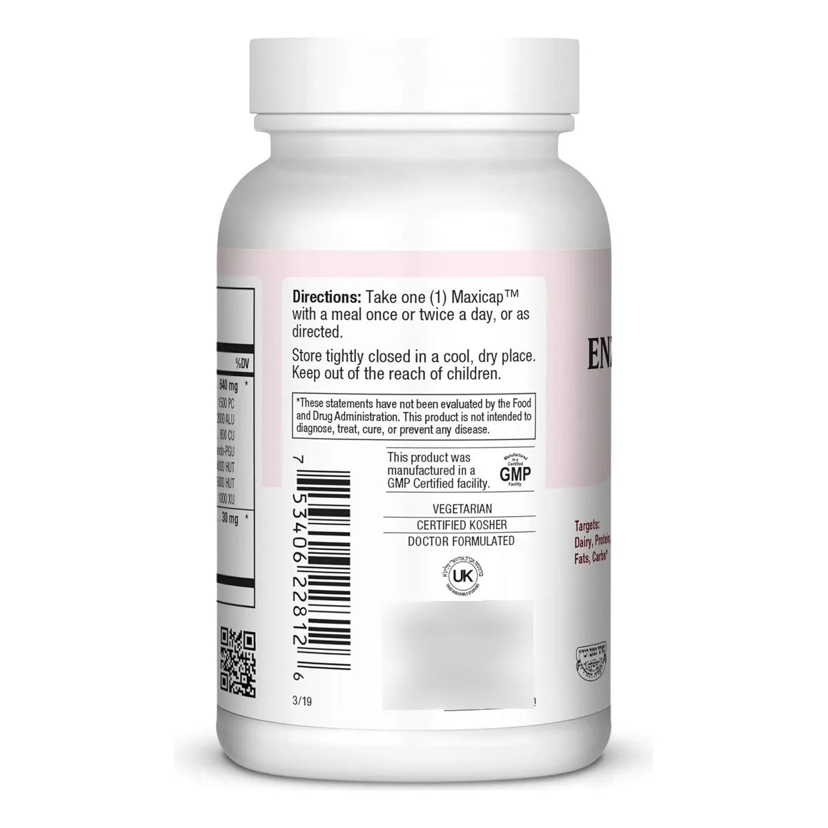 Enzimas Digestivas Avanzadas Para Lácteos Y Grasas 120 Cápsulas Maxi Health Premium Enzymax Complex