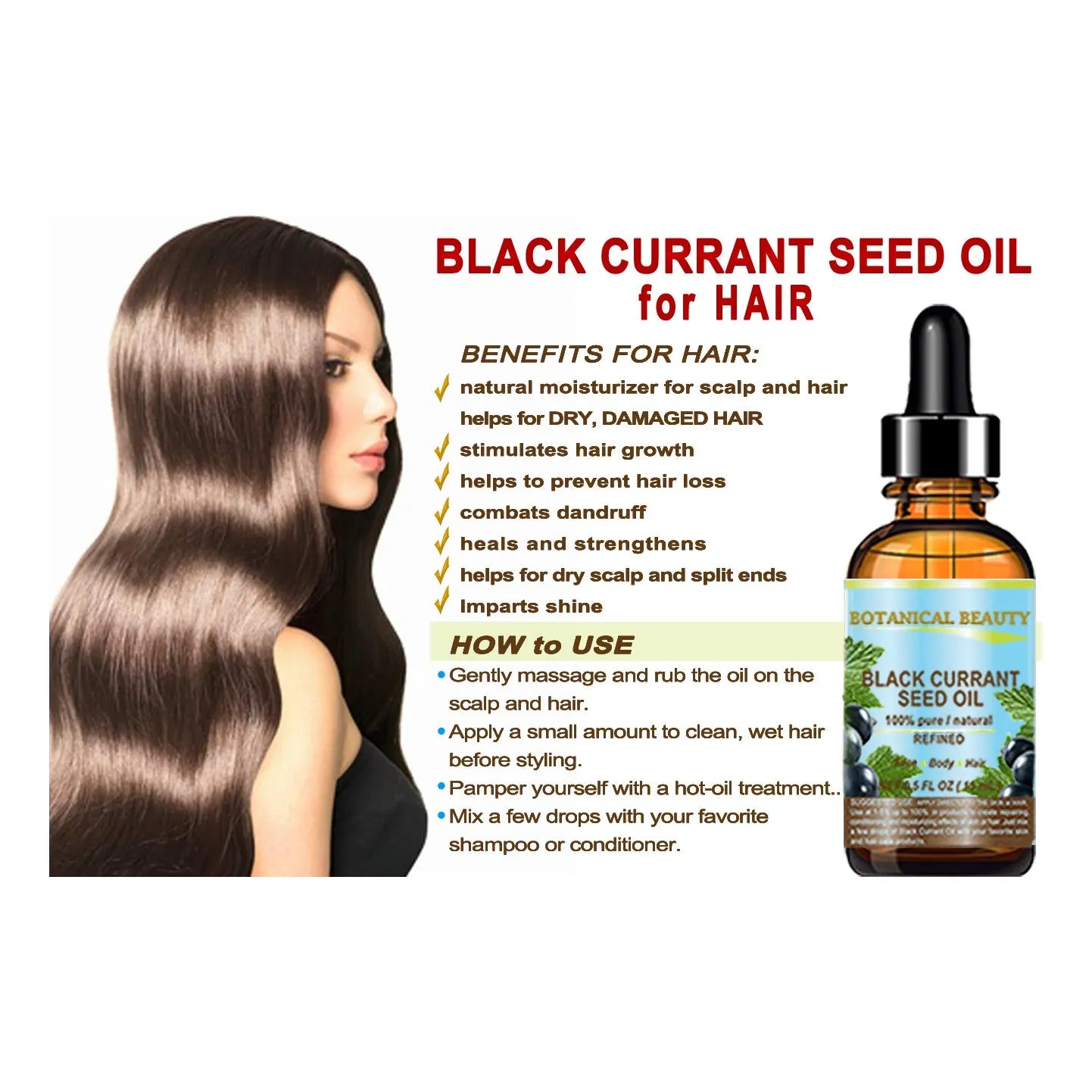 Aceite De Semilla De Grosella Negra 100 Puro Natural 15ml Piel Cabello Uñas