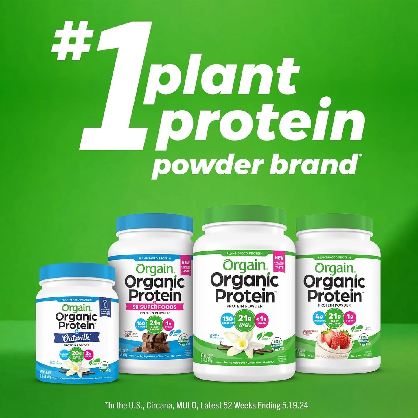Proteína Vegetal Orgánica En Polvo Sabor Chocolate 567g Vegana Sin Gluten