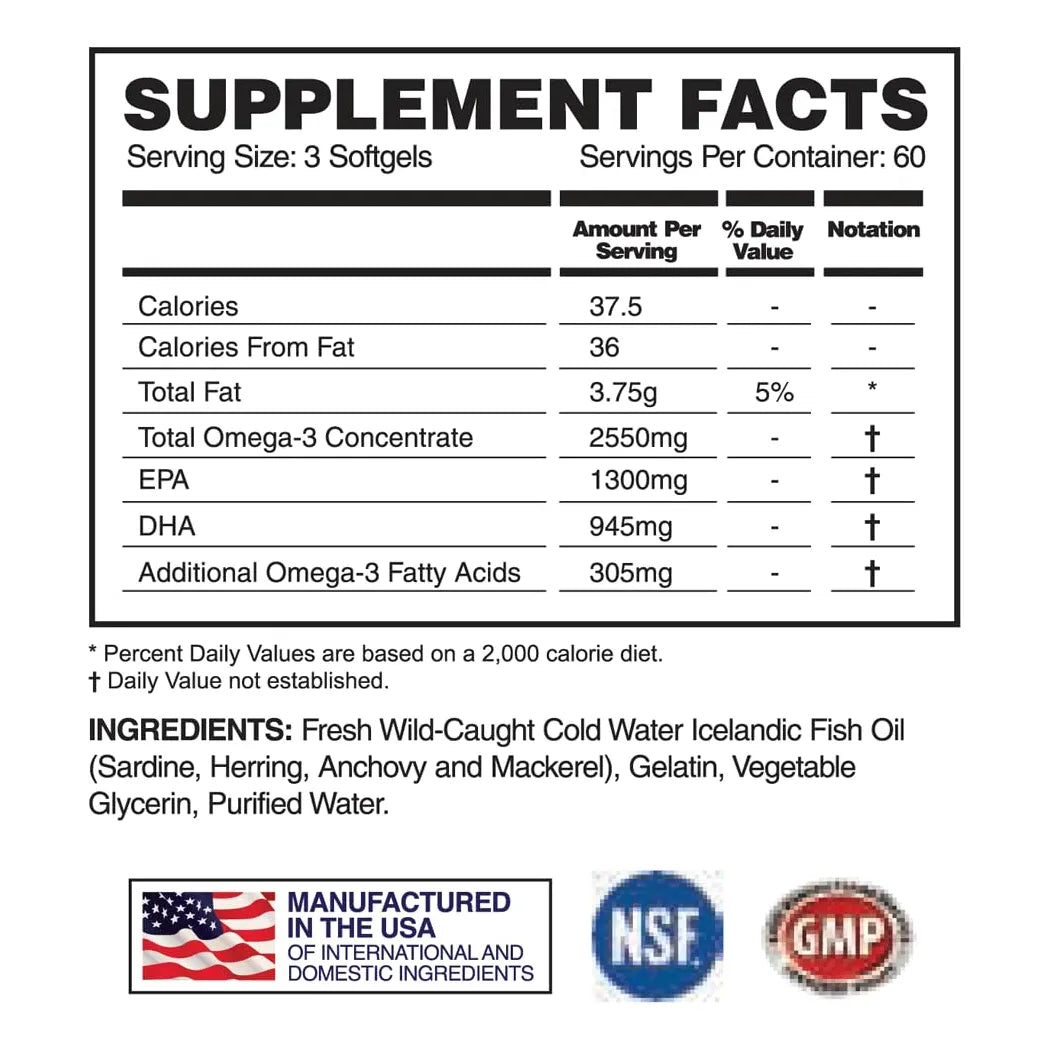 Aceite De Pescado Omega 3 EPA DHA 180 Capsulas Blandas Alpha Of Omegas