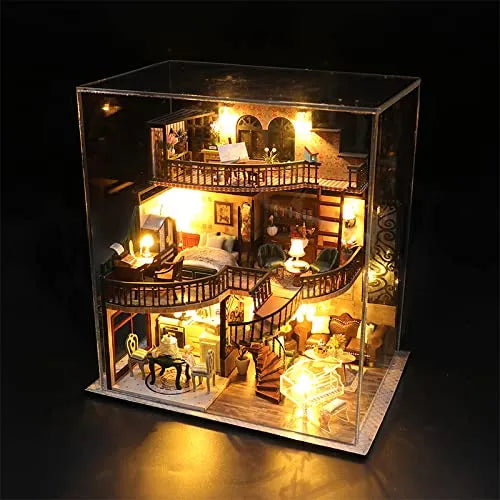 Lannso Kit Casa De Muñecas En Miniatura Para Construir Con Luces LED Y Caja De Música