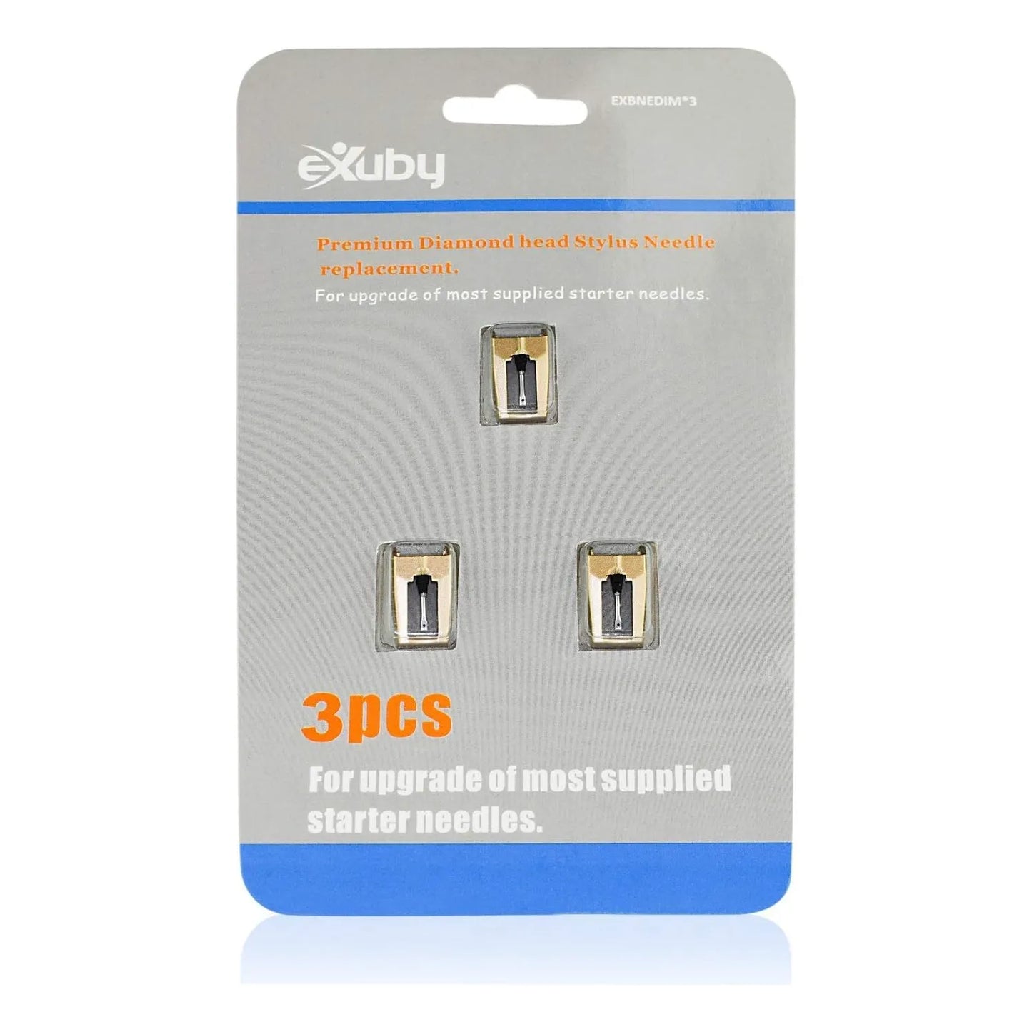 Paquete De Tres Agujas Repuesto Tocadiscos Con Punta Diamante Sonido Superior Y Proteccion Para Vinilos