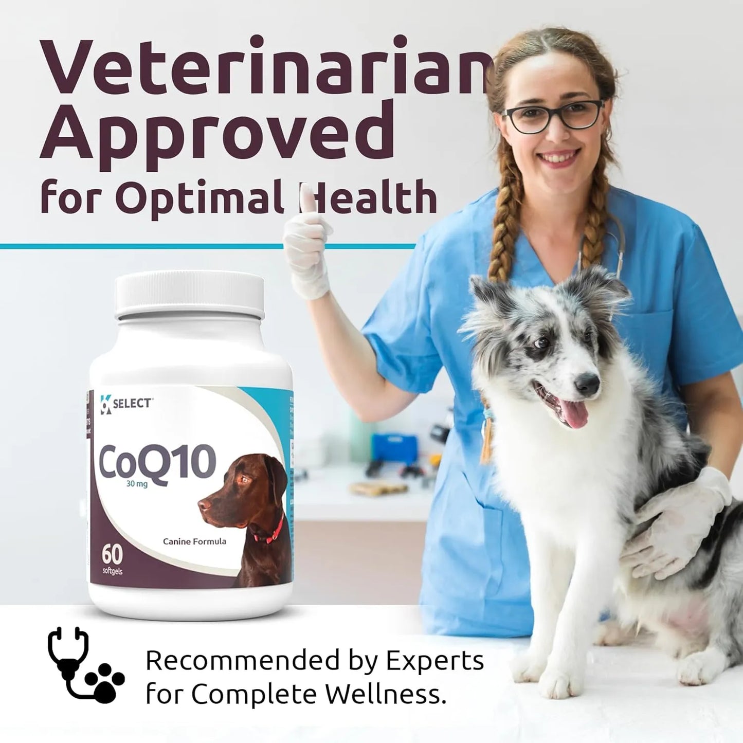 Suplemento CoQ10 Para Perros 30 Mg 60 Capsulas Salud Corazon Y Energia