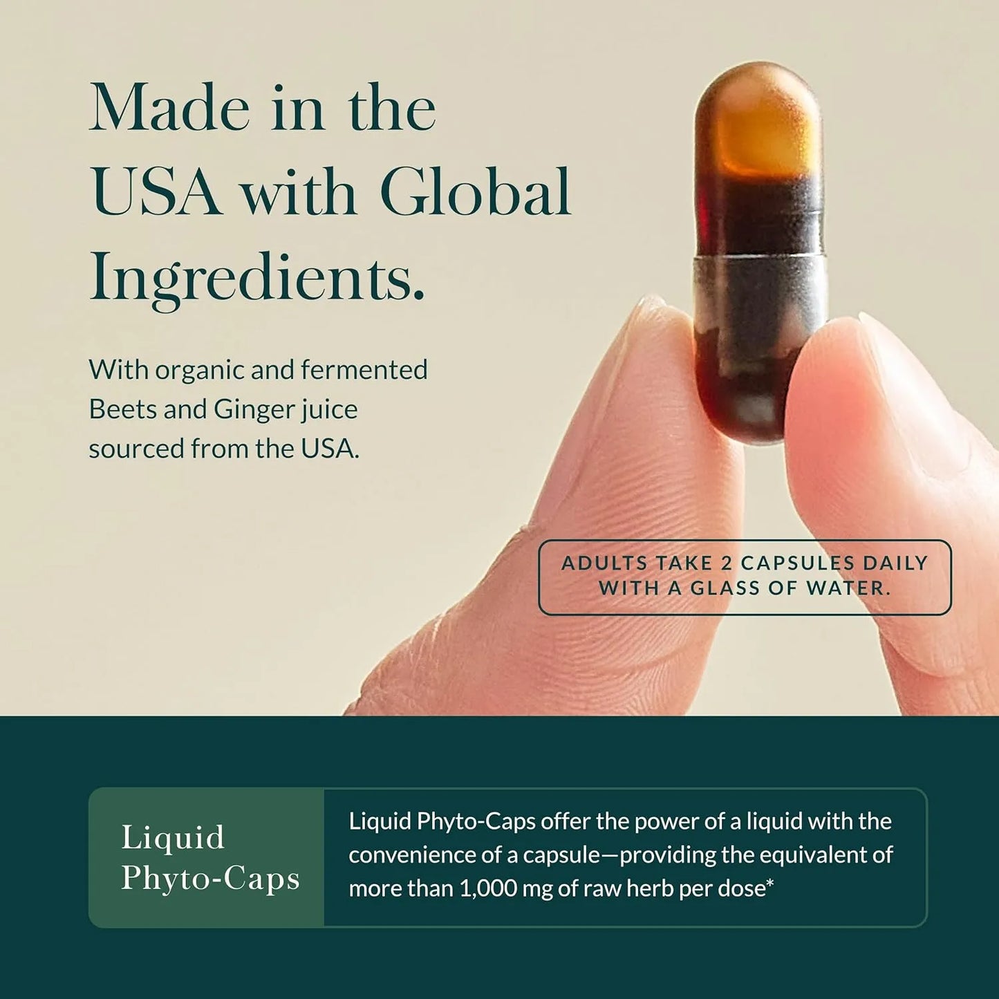 Capsulas De Jengibre Con Remolacha Fermentada Para Salud Intestinal Y Cardíaca Gaia Herbs 60 Unidades Veganas