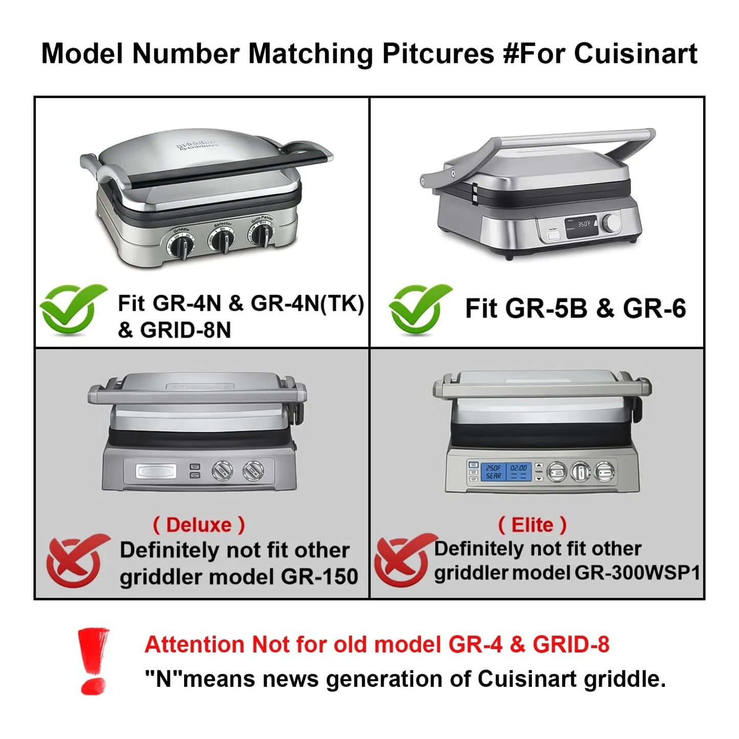 Placas De Gofres Para Cuisinart Griddler Series Antiadherentes Y Faciles De Limpiar