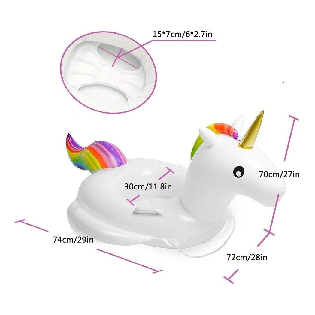 Flotador De Piscina Para Bebés Unicornio Seguro Y Divertido