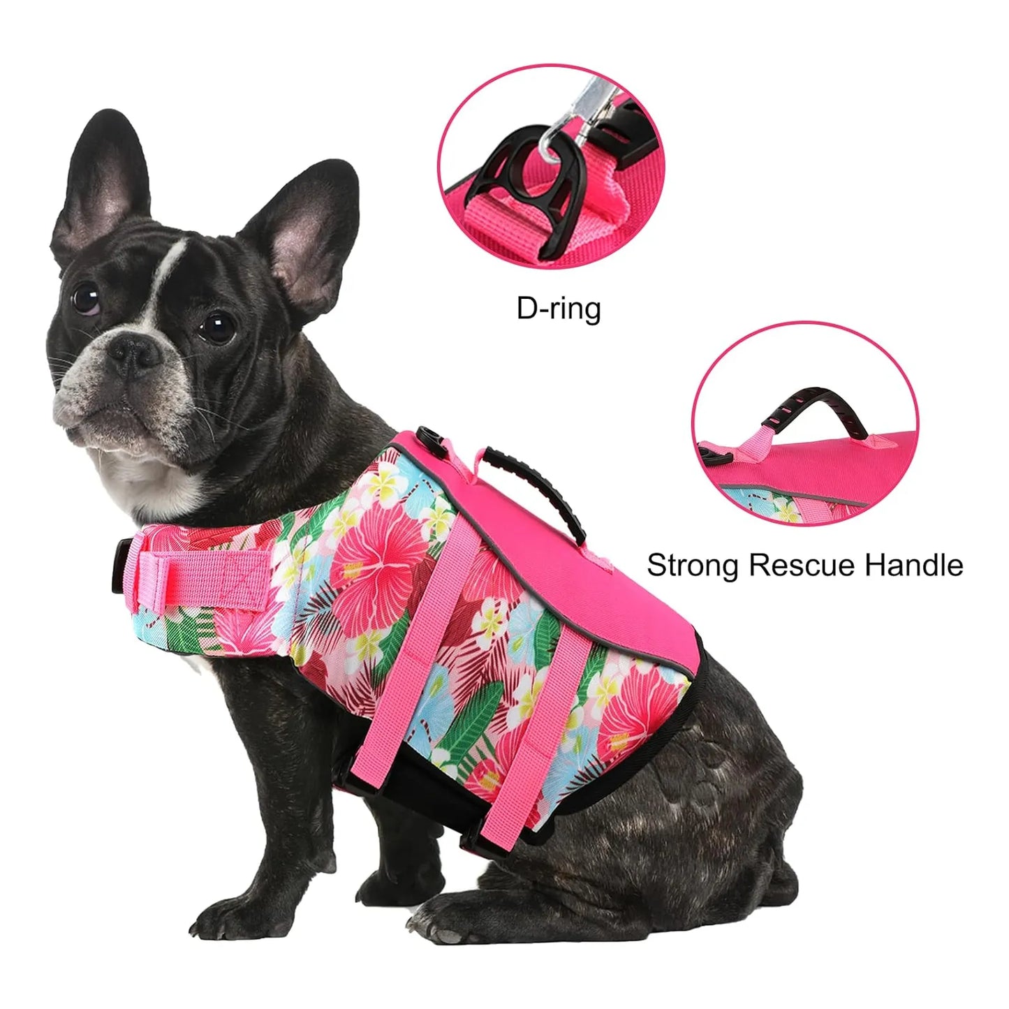 Chaleco Salvavidas Perros Ripstop Reflectante Ajustable Seguridad Estilo Hawaiano