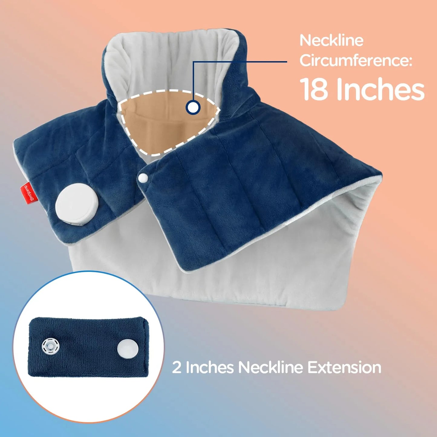 Almohadilla Termica Electrica Para Cuello Hombros Y Espalda Con Peso Y 9 Niveles De Calor