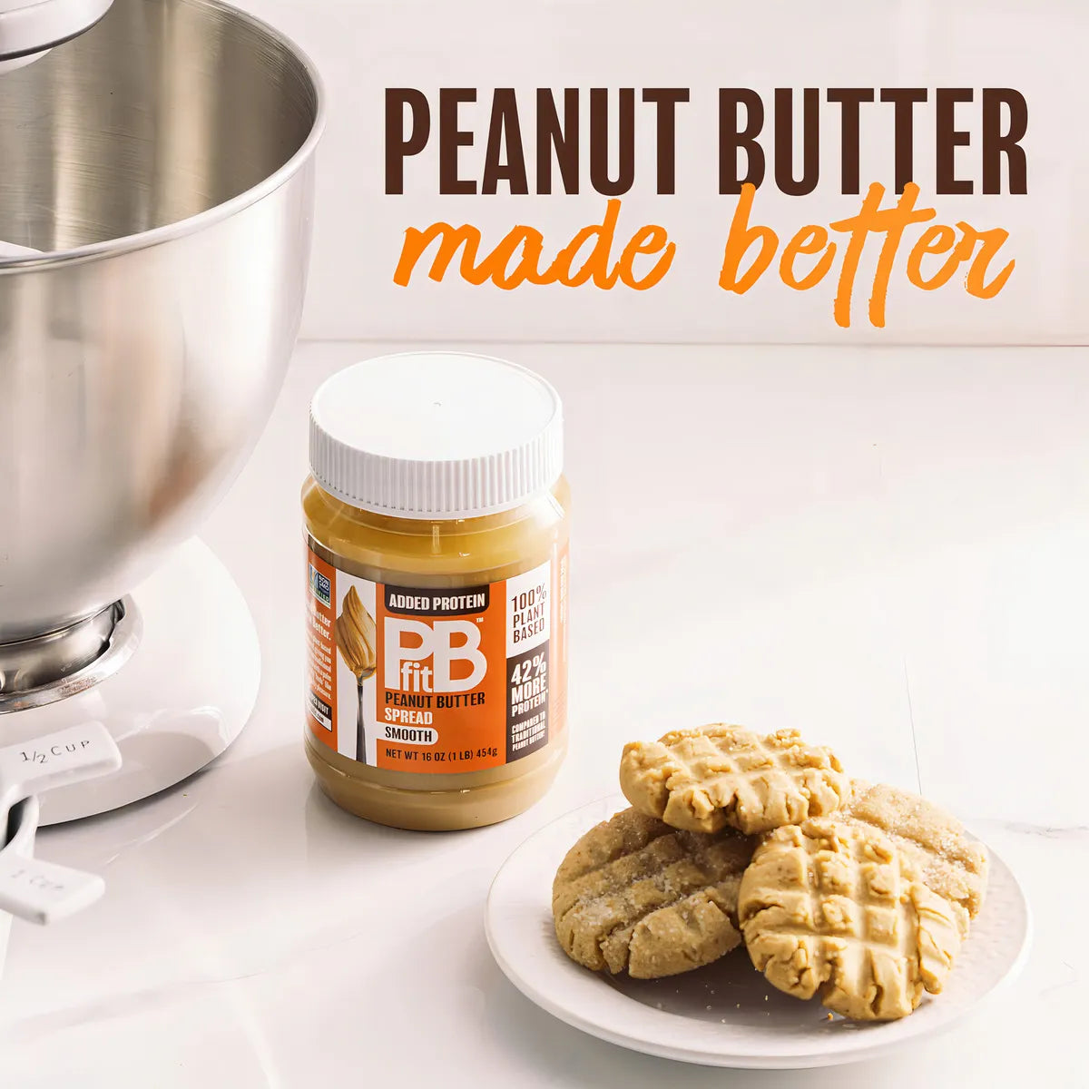 Pbfit Mantequilla De Mani Para Untar 100% Natural 454 Gr Proteína y Sabor
