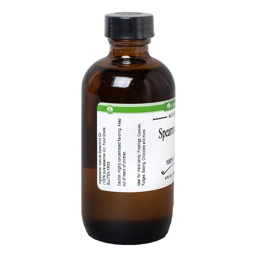 Aceite Esencial De Menta Verde Natural LorAnn 4 Onzas Puro Y Super Concentrado Para Reposteria Y Aromaterapia