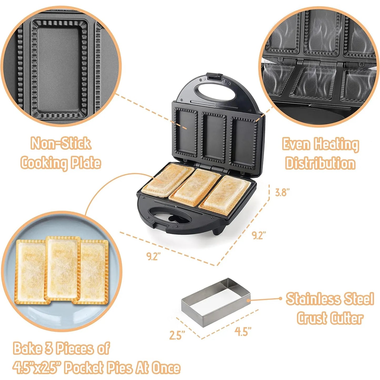 Maquina Electrica Compacta Para Pasteles De Bolsillo Con Cortador Antiadherente