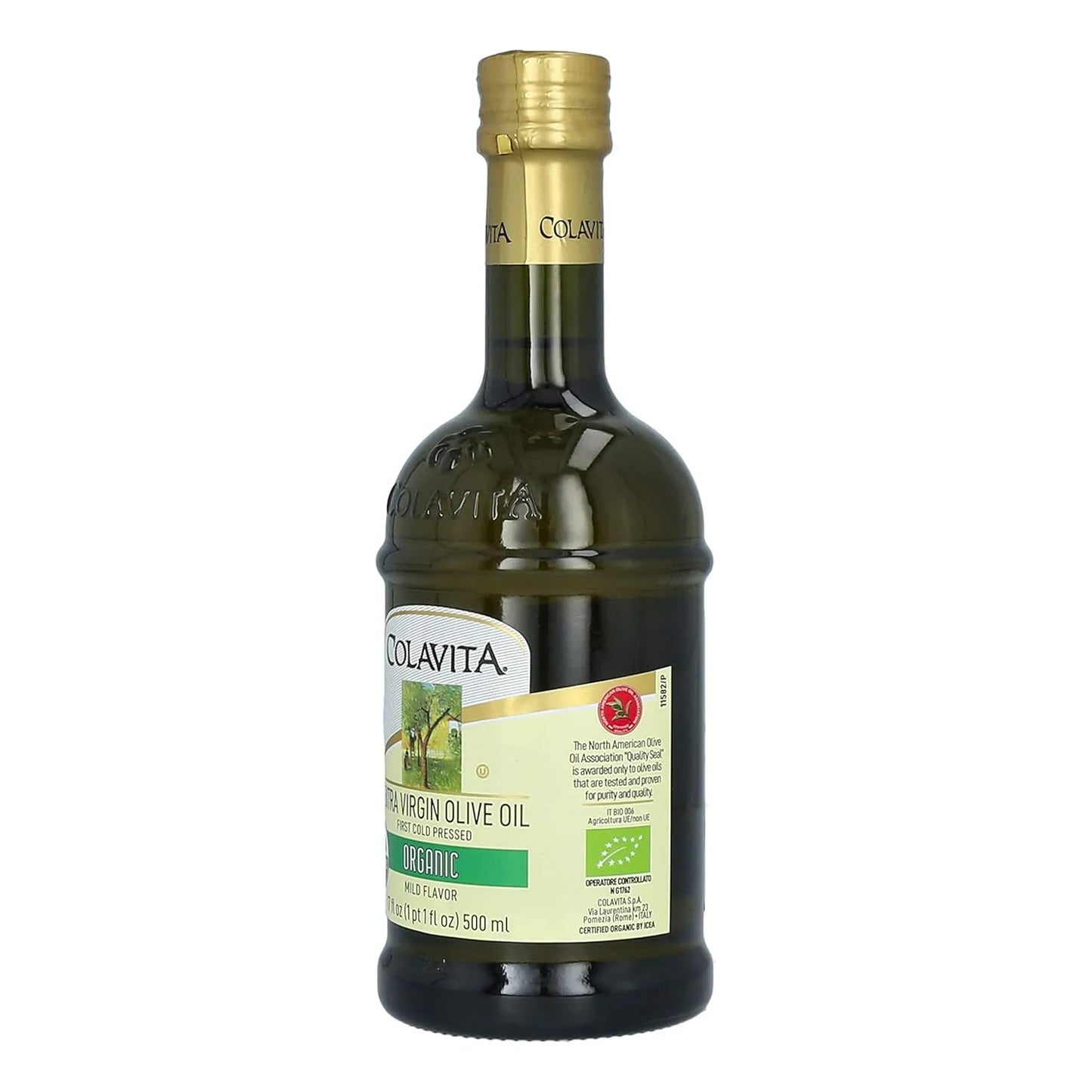 Aceite De Oliva Virgen Extra Orgánico Colavita 500 Ml 100 Natural Prensado En Frio