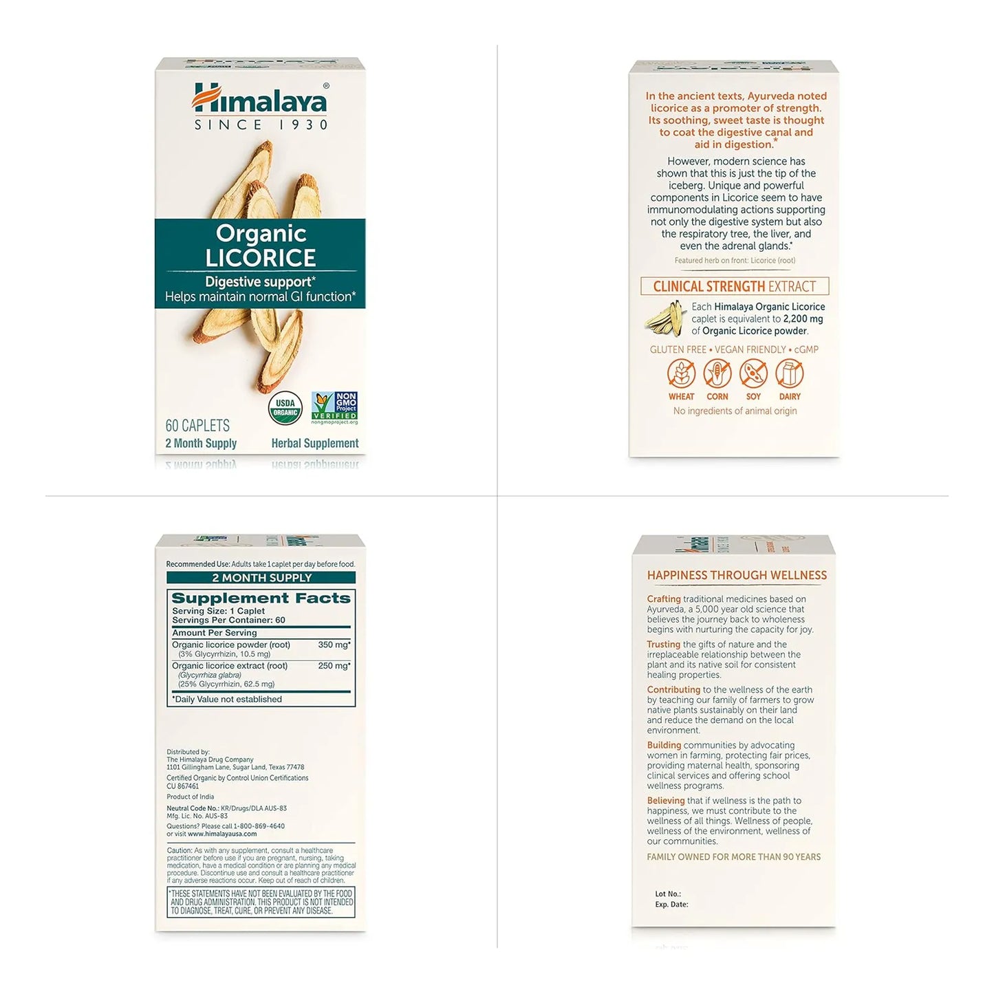 Raiz De Regaliz Organica 60 Capsulas Apoyo Digestivo Acidez Himalaya