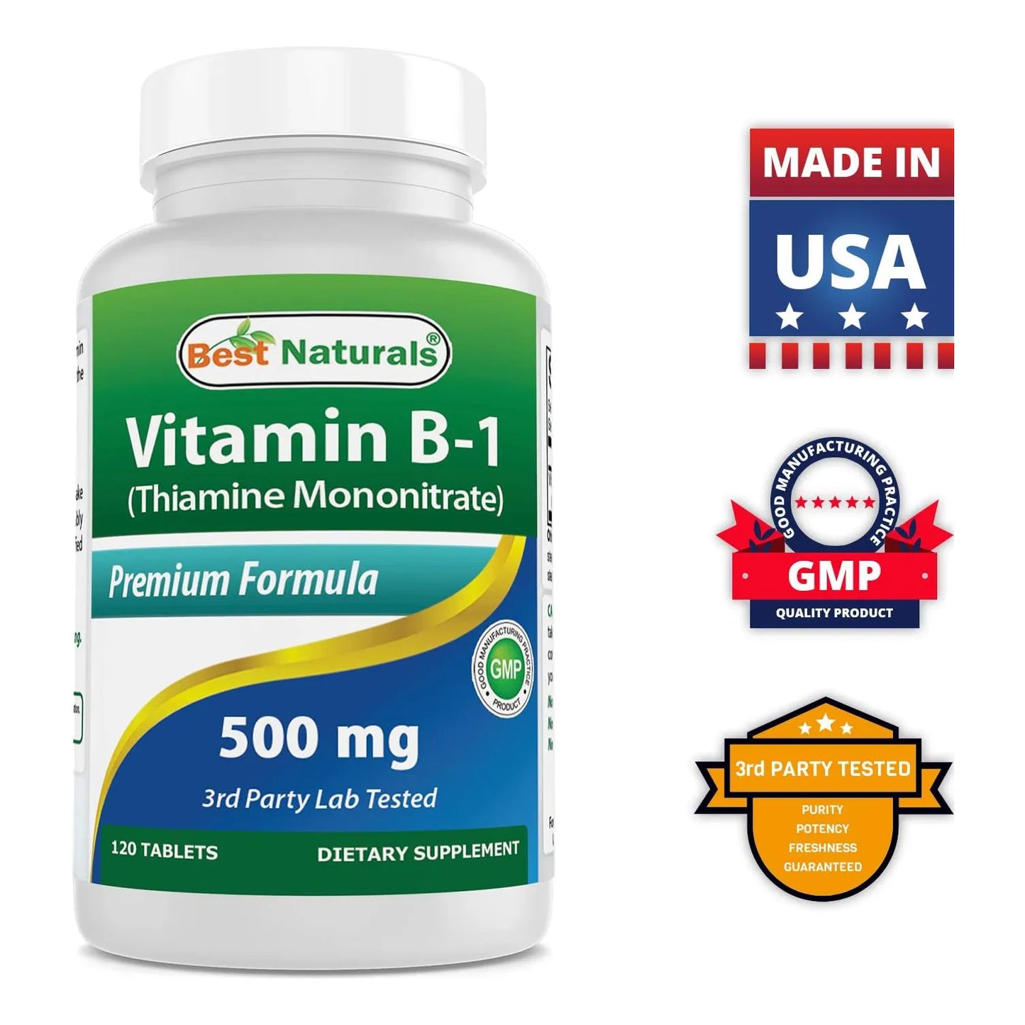 Vitamina B1 Mononitrato De Tiamina 500 Mg 120 Tabletas Energia Y Bienestar