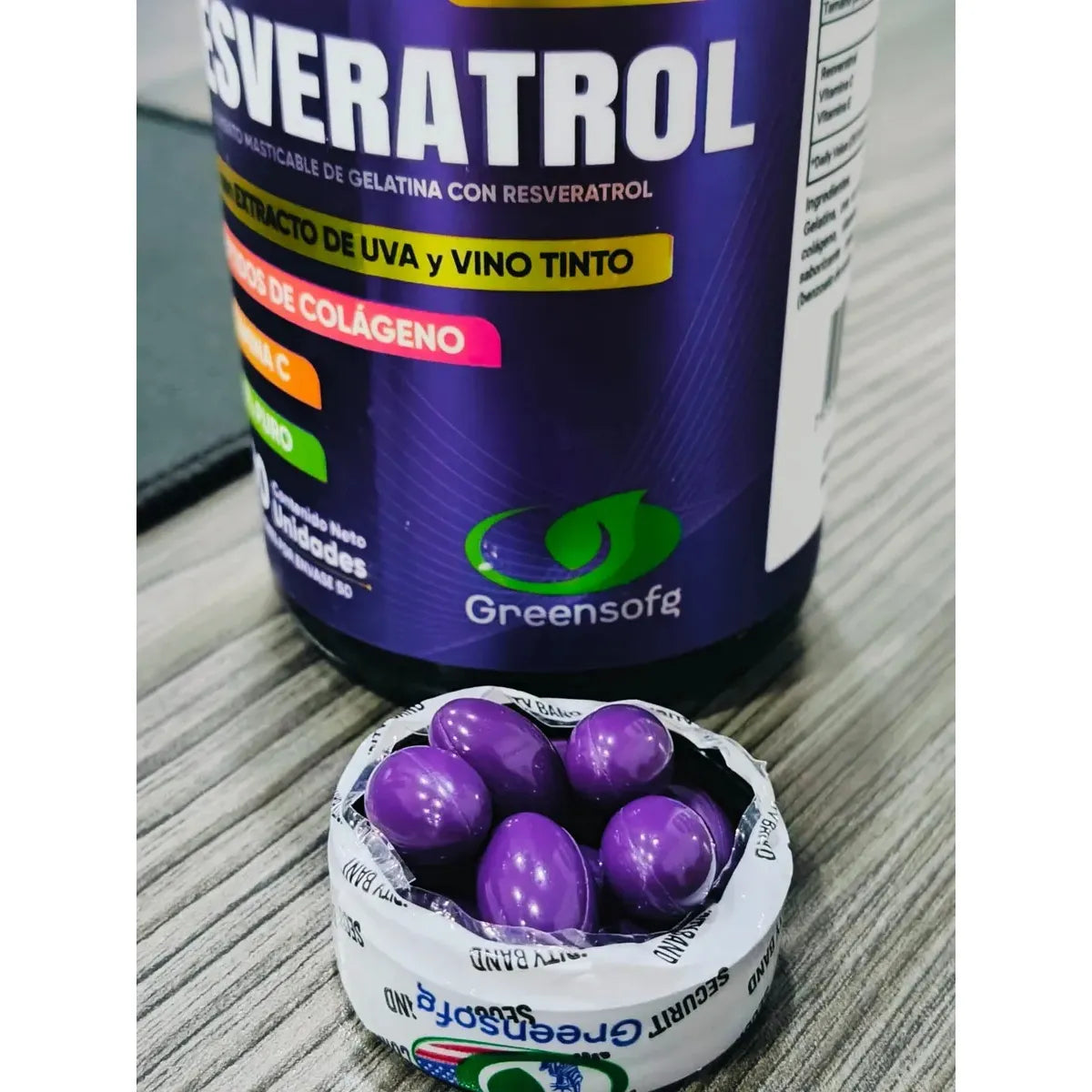 Resveratrol Americano Puro 1600 Con Peptidos De Colageno Original Sin Sabor - Imagen 5