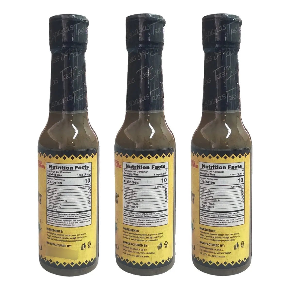 Salsa Picante Habanero Mexicana Pack X3 Botellas 150ml Sabor Gourmet