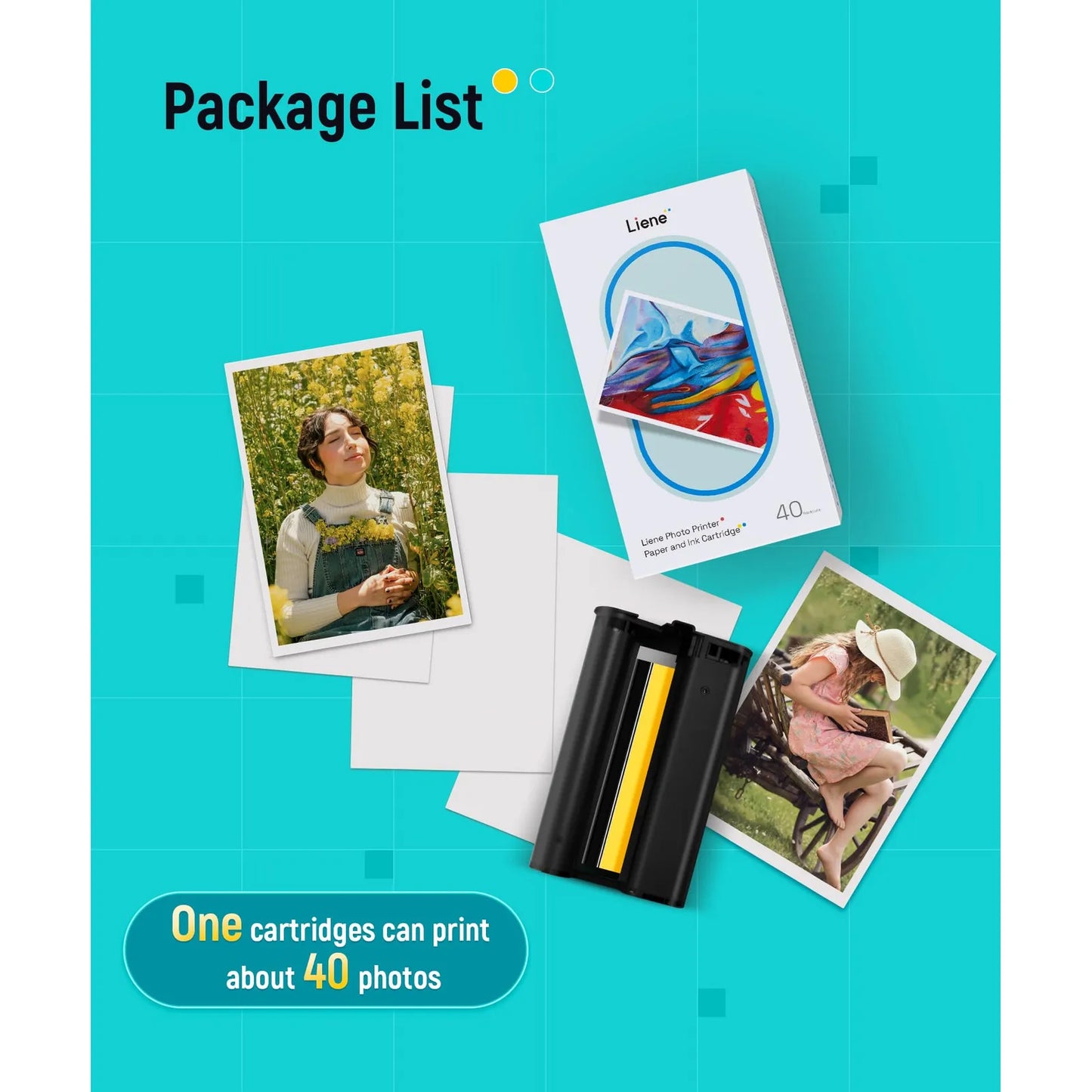 Papel Fotográfico 10x15 Cm Y Cartucho Repuesto Para Impresora DHP512/DHP513 40 Hojas