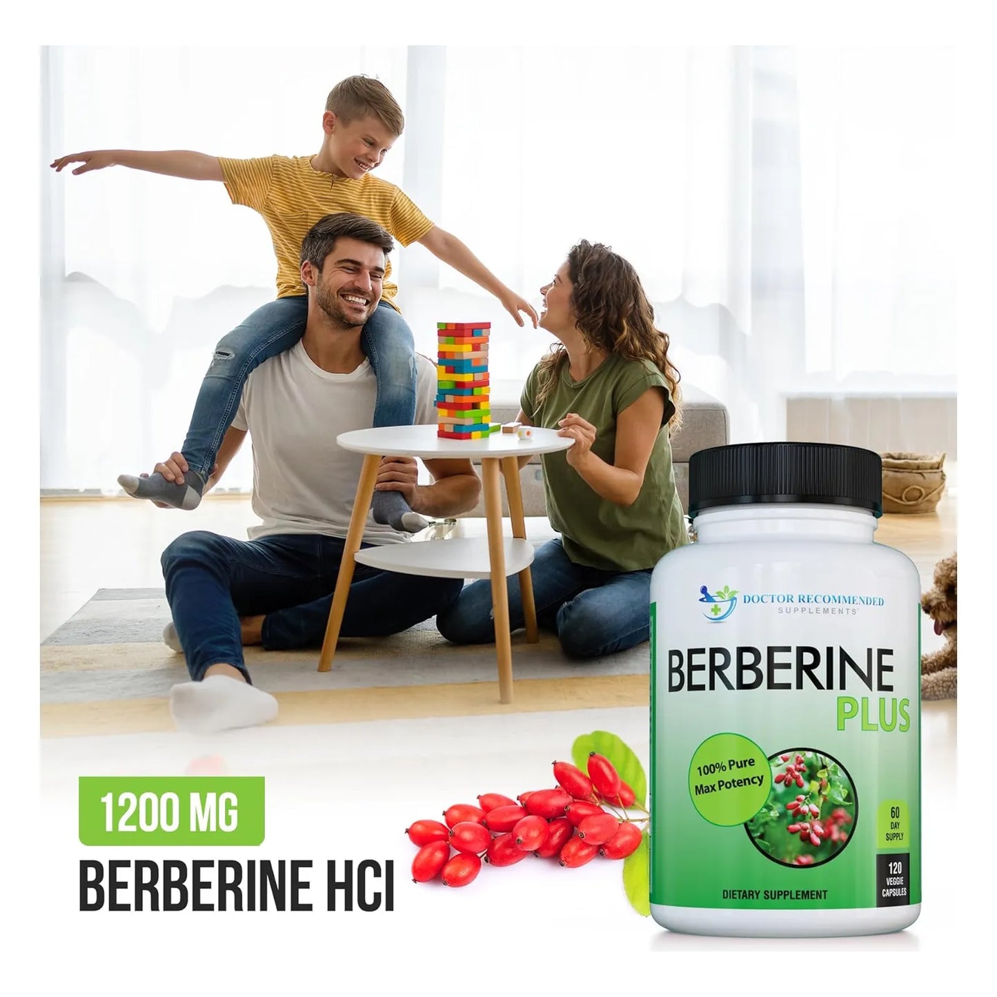 Berberina Plus 1200mg Capsulas Vegetales Suplemento Natural Eficaz
