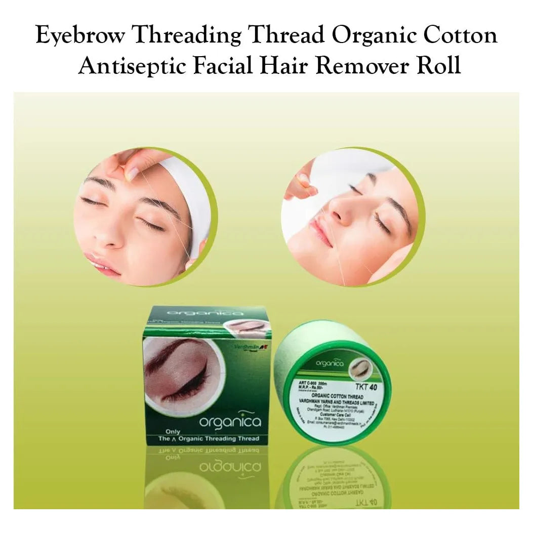 Hilo Depilatorio Para Cejas 40 Carretes 300m Organico India Algodon Premium