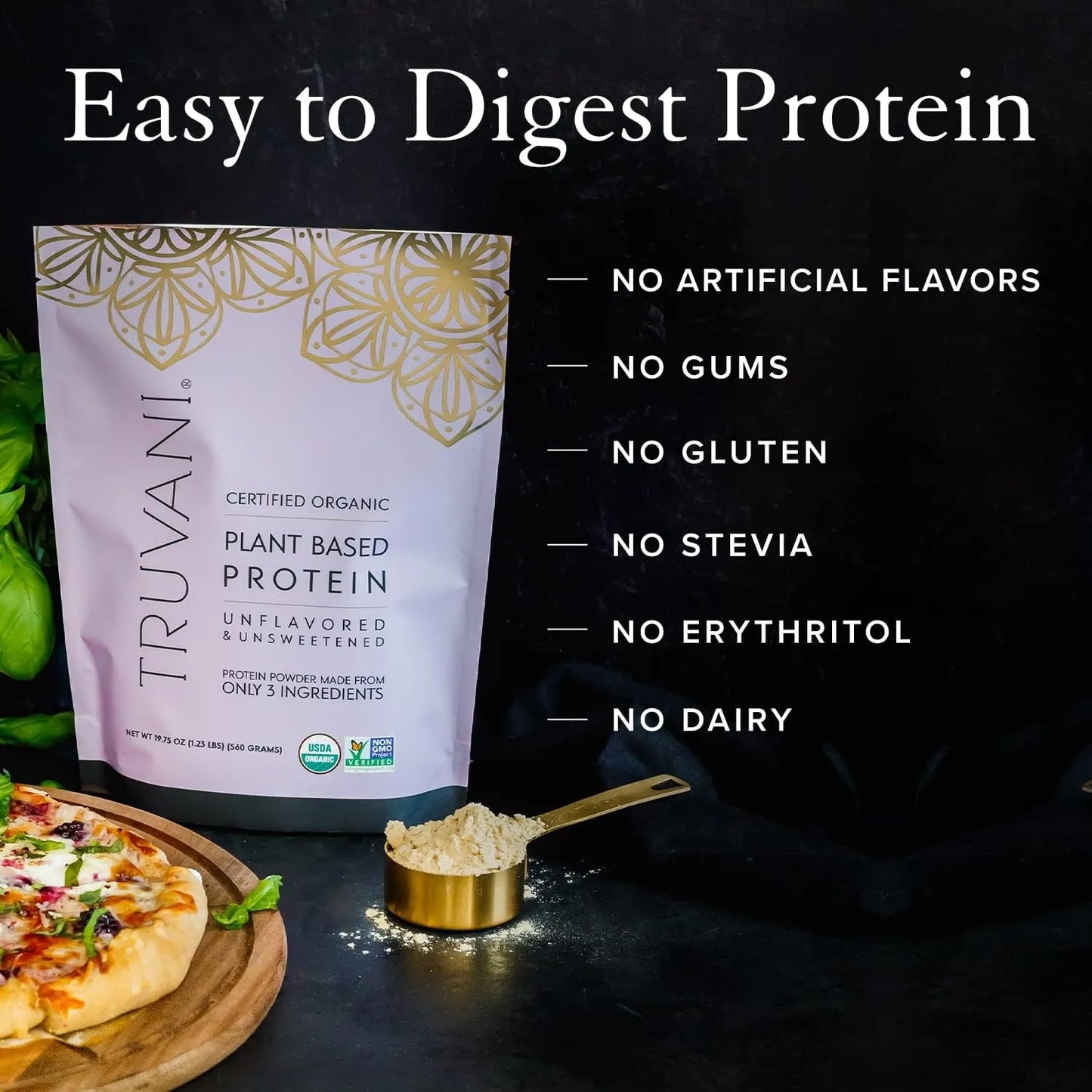 Proteína Vegana De Guisante Orgánico Sin Azúcar Keto Y Sin Gluten 20 Porciones