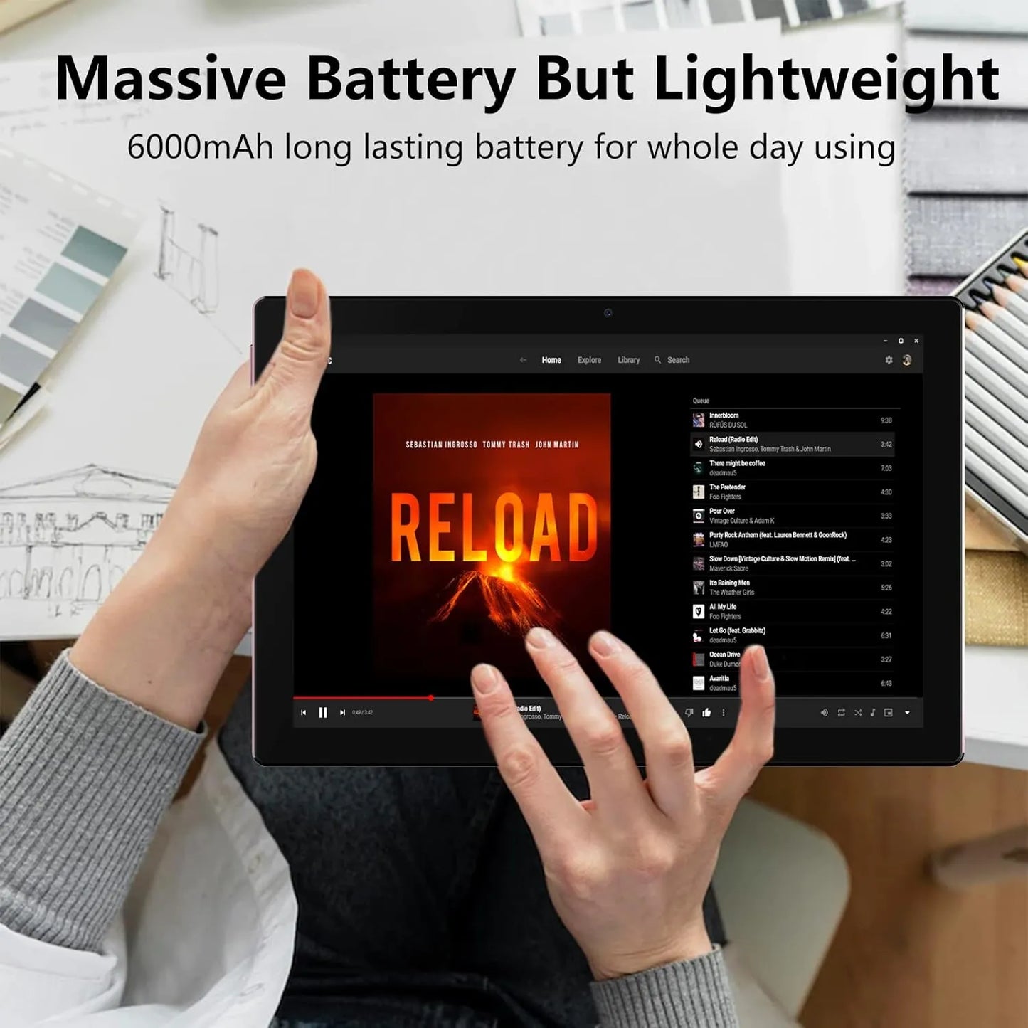 Tablet 10 PuLG 2 en 1 6GB RAM 128GB Teclado Mouse Funda Pantalla HD