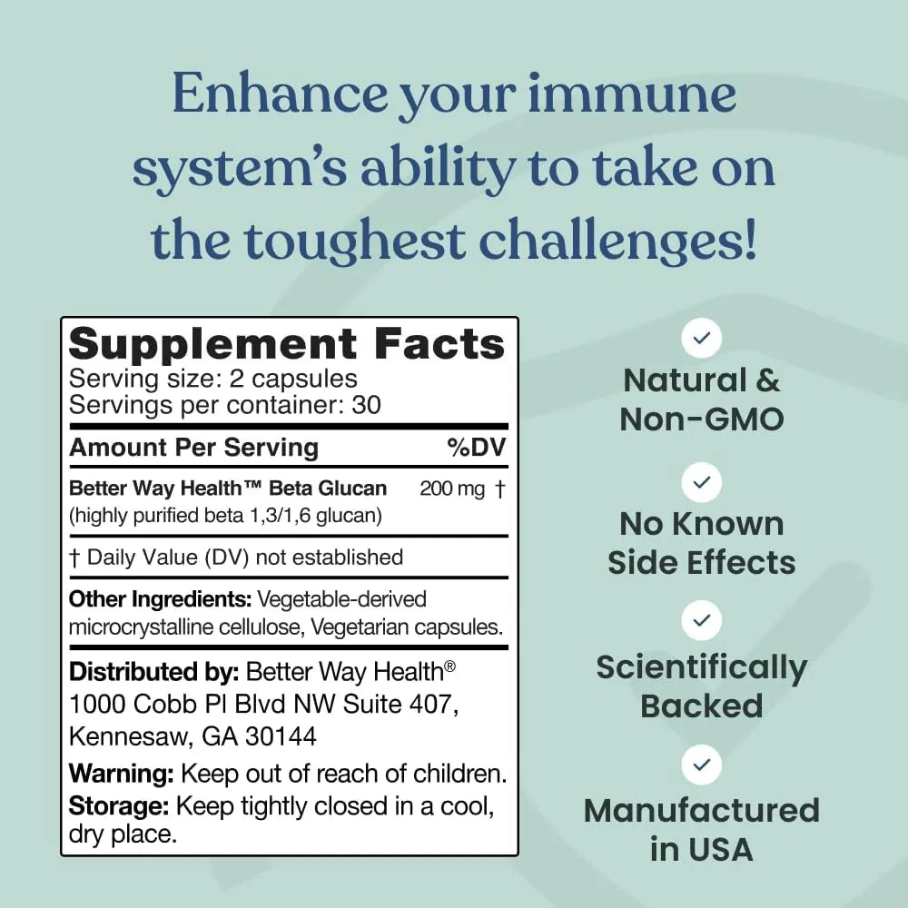 Beta Glucano 100 Mg Puro Refuerzo Inmunologico Clinico Eficaz 60 Capsulas